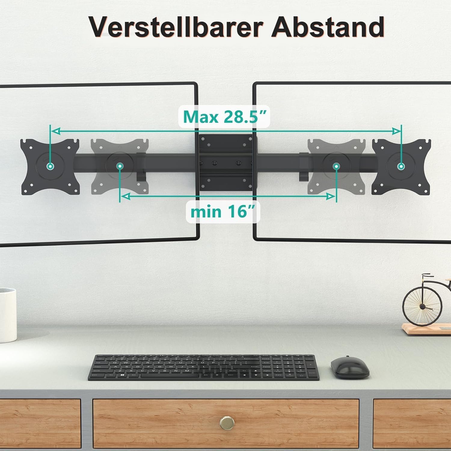 Thumbnail 3 de WALI Dual Monitor Wandhalterung