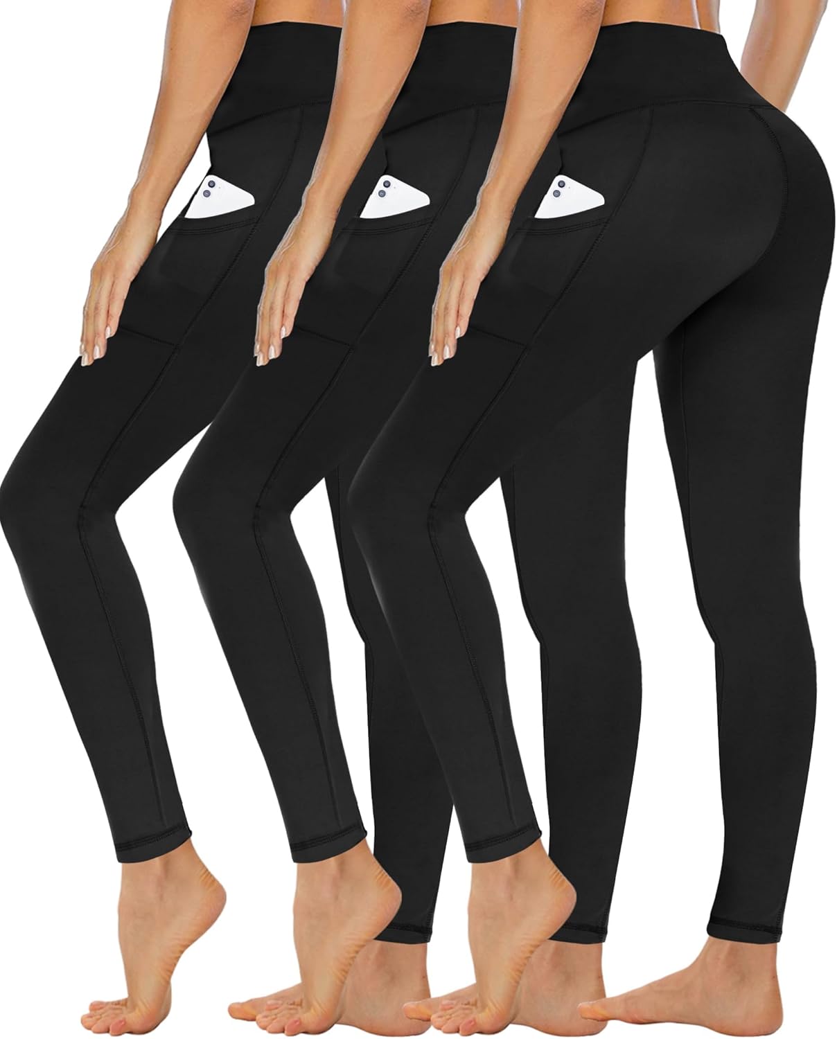 Thumbnail 6 de Campsnail women’s high-waisted leggings with pockets (black) – stretchy gym & yoga bottoms