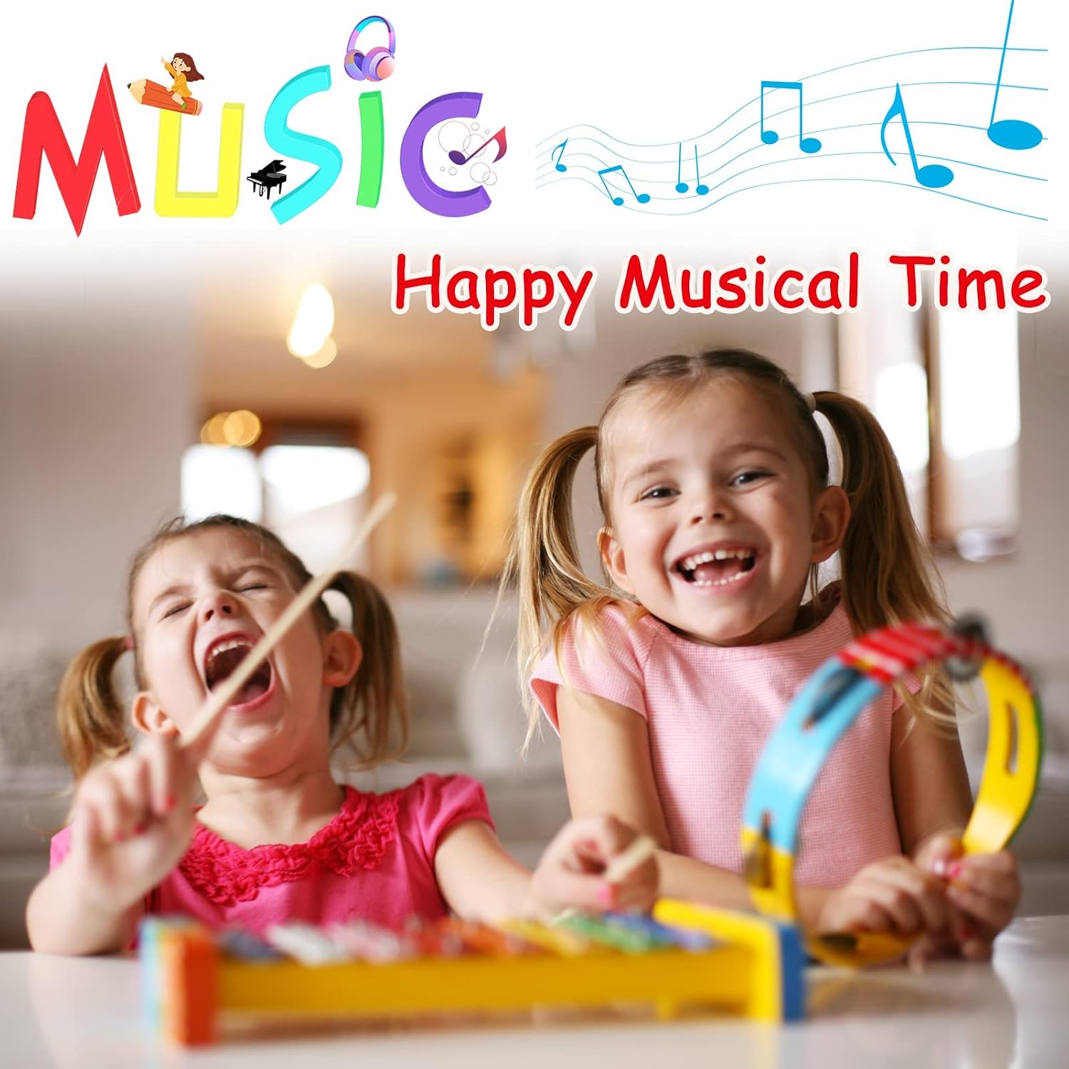 Detalle 2 de ZLWENA Kids Musical Instruments 12pcs set