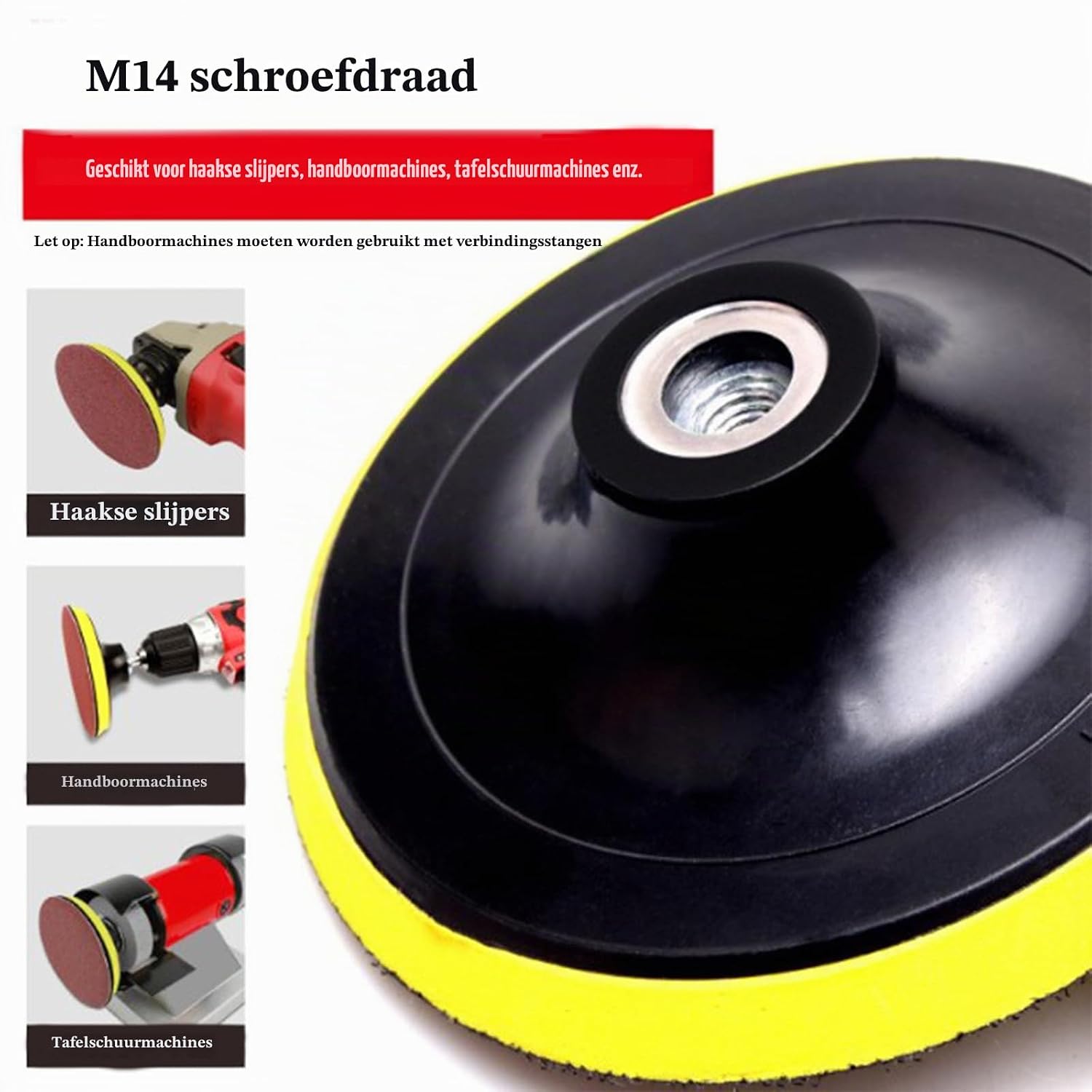 Detalle de Secwell FO172 klittenband-polijstschijven 150 mm met M14-adapters