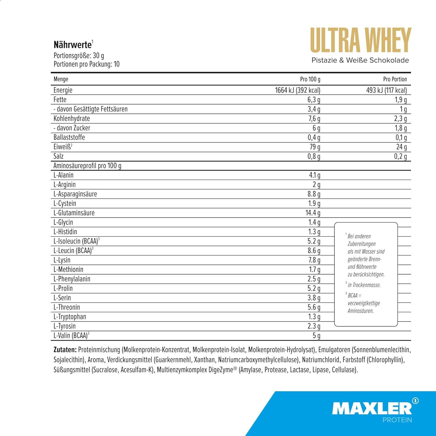 Thumbnail 4 de Maxler Ultra Whey Protein Pistacchio & Cioccolato Bianco in polvere da 300 g