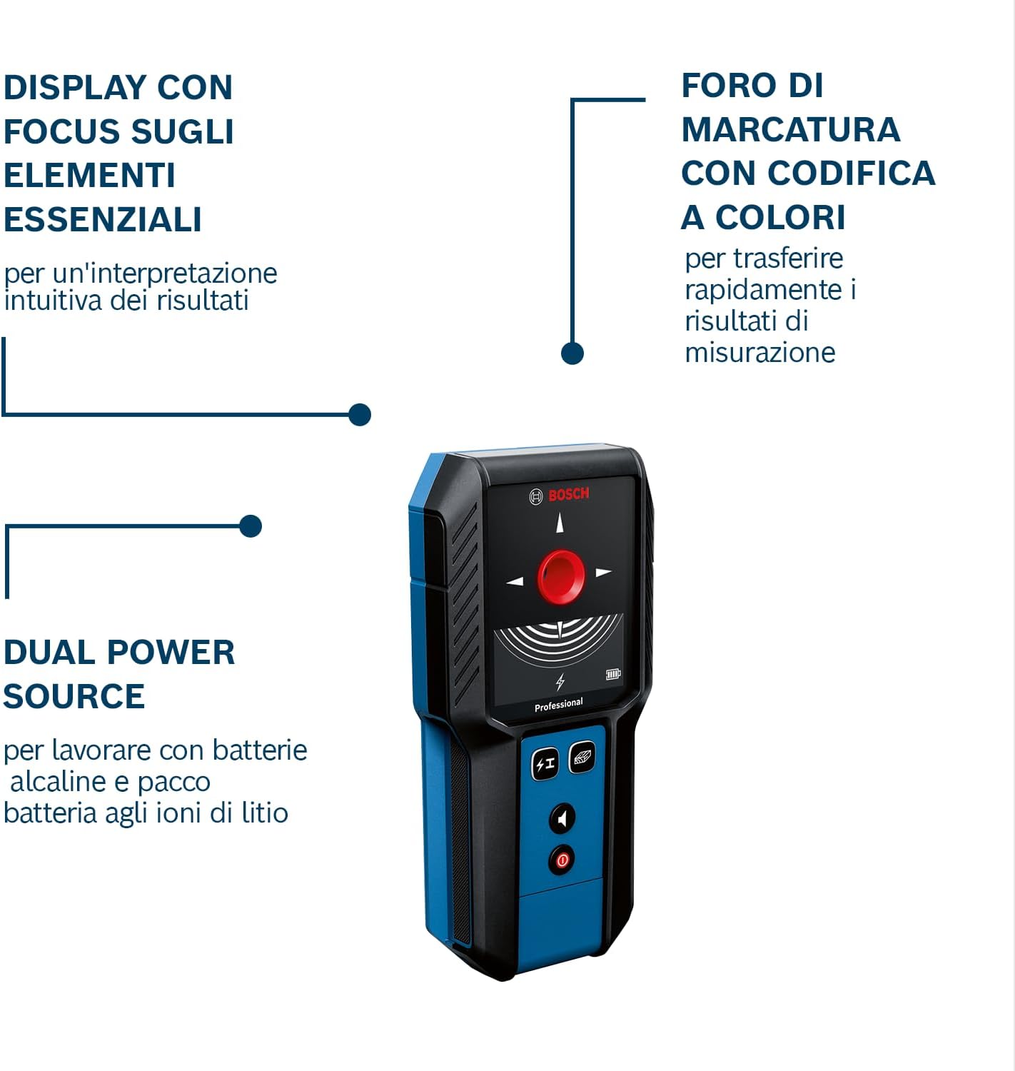 Thumbnail 1 de Bosch Professional Wallscanner GMS 100-23: rilevatore per metalli e cavi sotto tensione fino a 100 mm