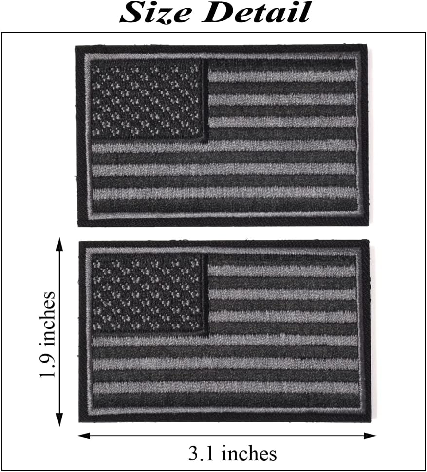 Detalle 2 de Harsgs Y-3201 American Flag Patches, 2-Pack, Embroidered Hook-and-Loop
