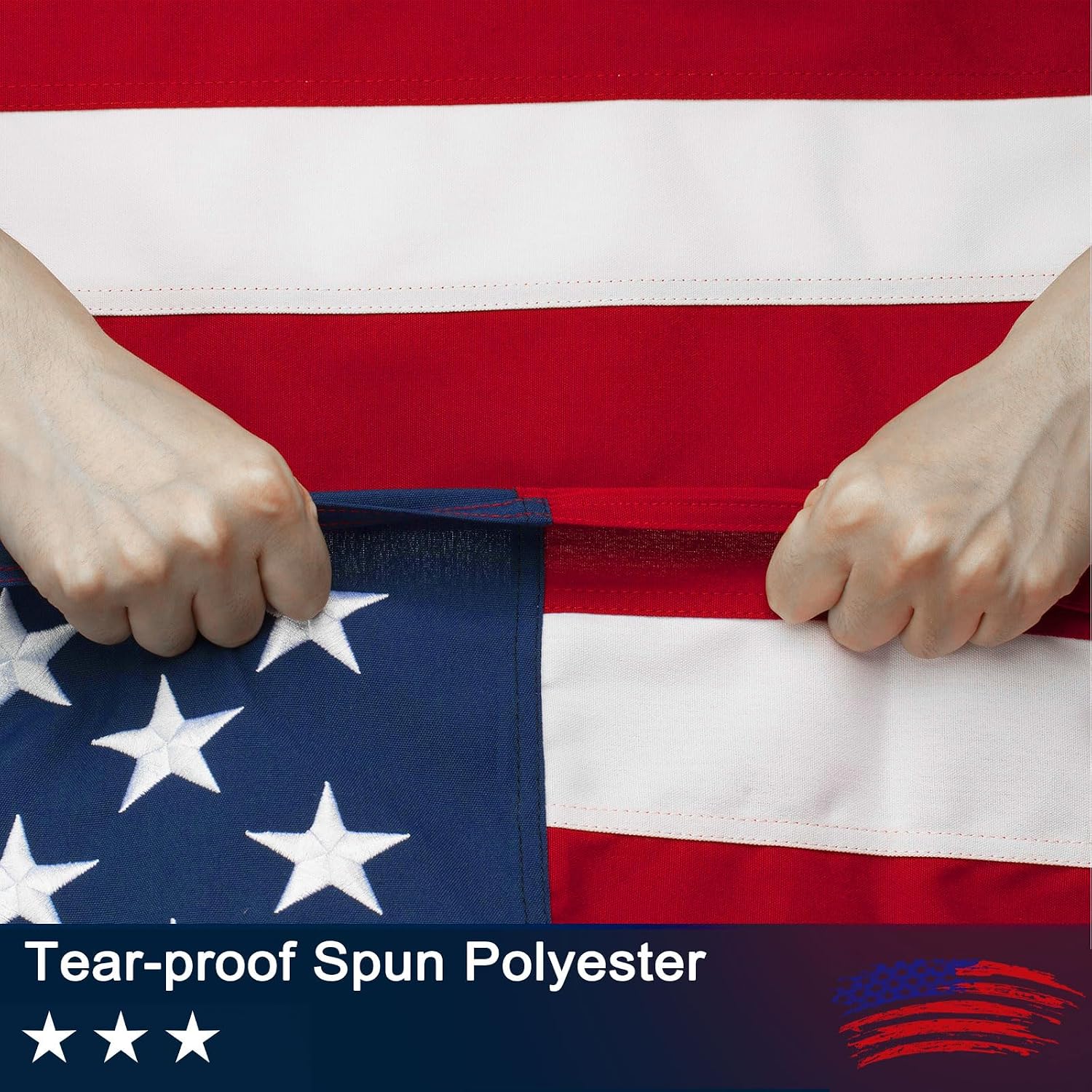 Thumbnail 5 de Meryndou 5x8 FT American Flag, Spun Polyester with Embroidered Stars