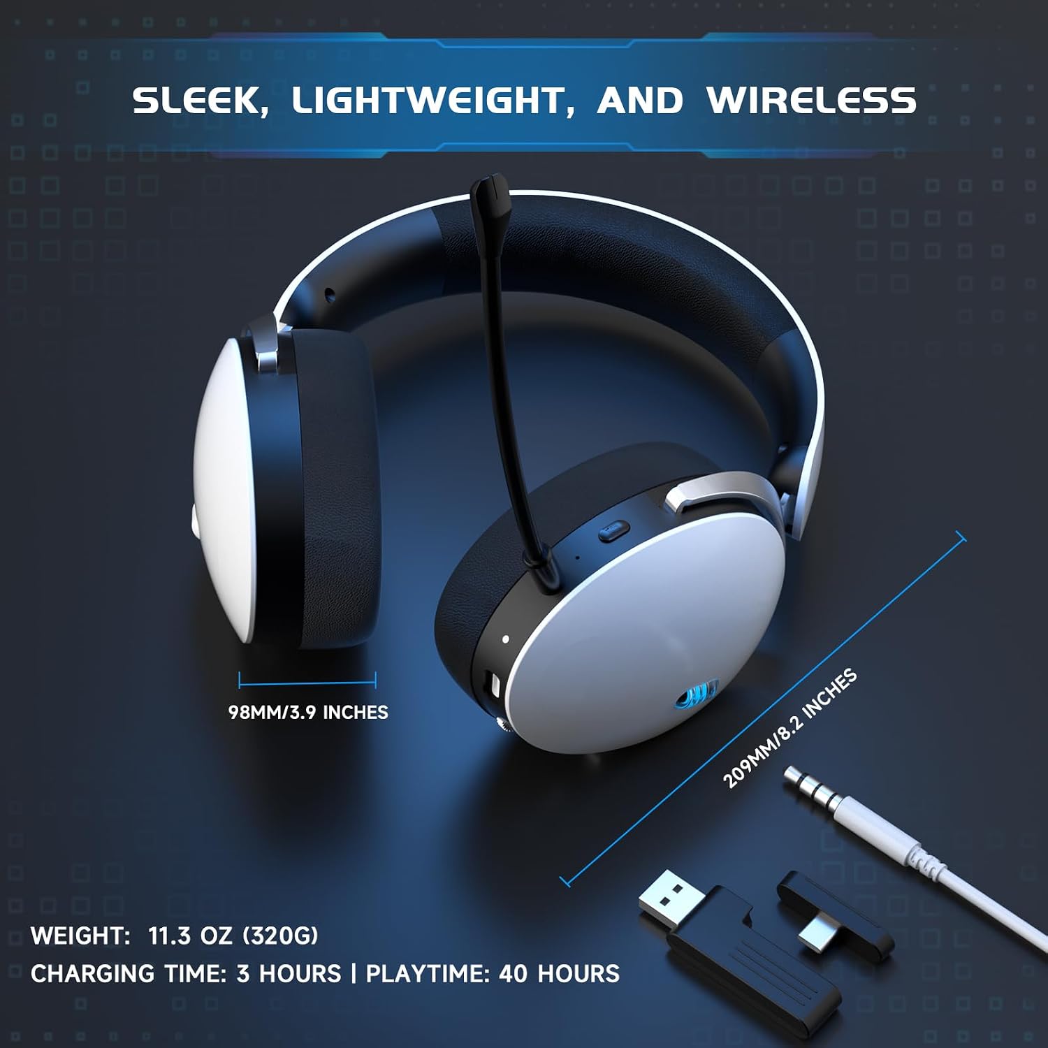 Thumbnail 6 de Acer Tri-Mode Wireless Gaming Headset with 50mm Drivers and Noise-Canceling Mic