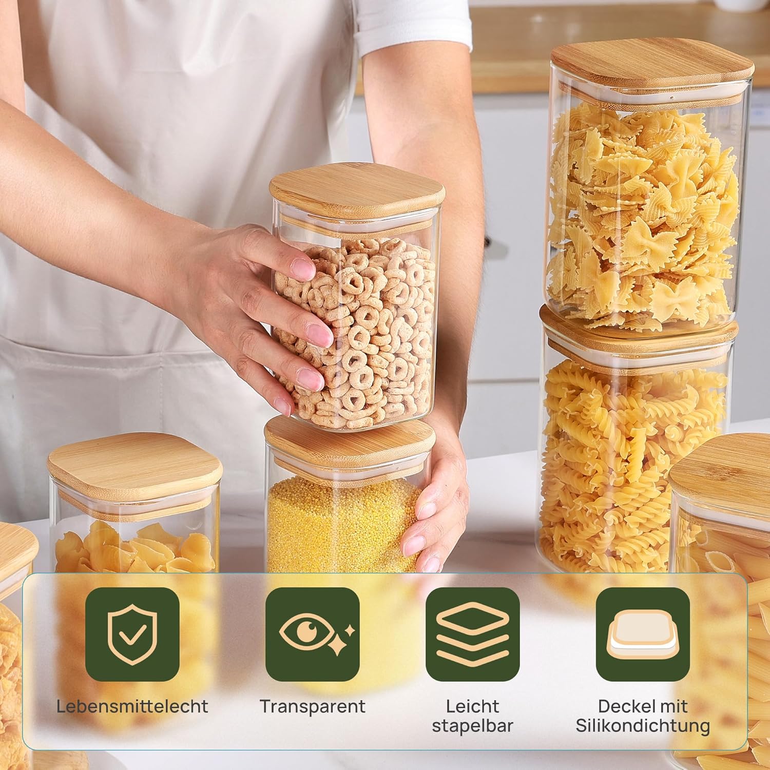 Thumbnail 2 de Vtopmart 12er Set 1200 ml Vorratsgläser 🫙