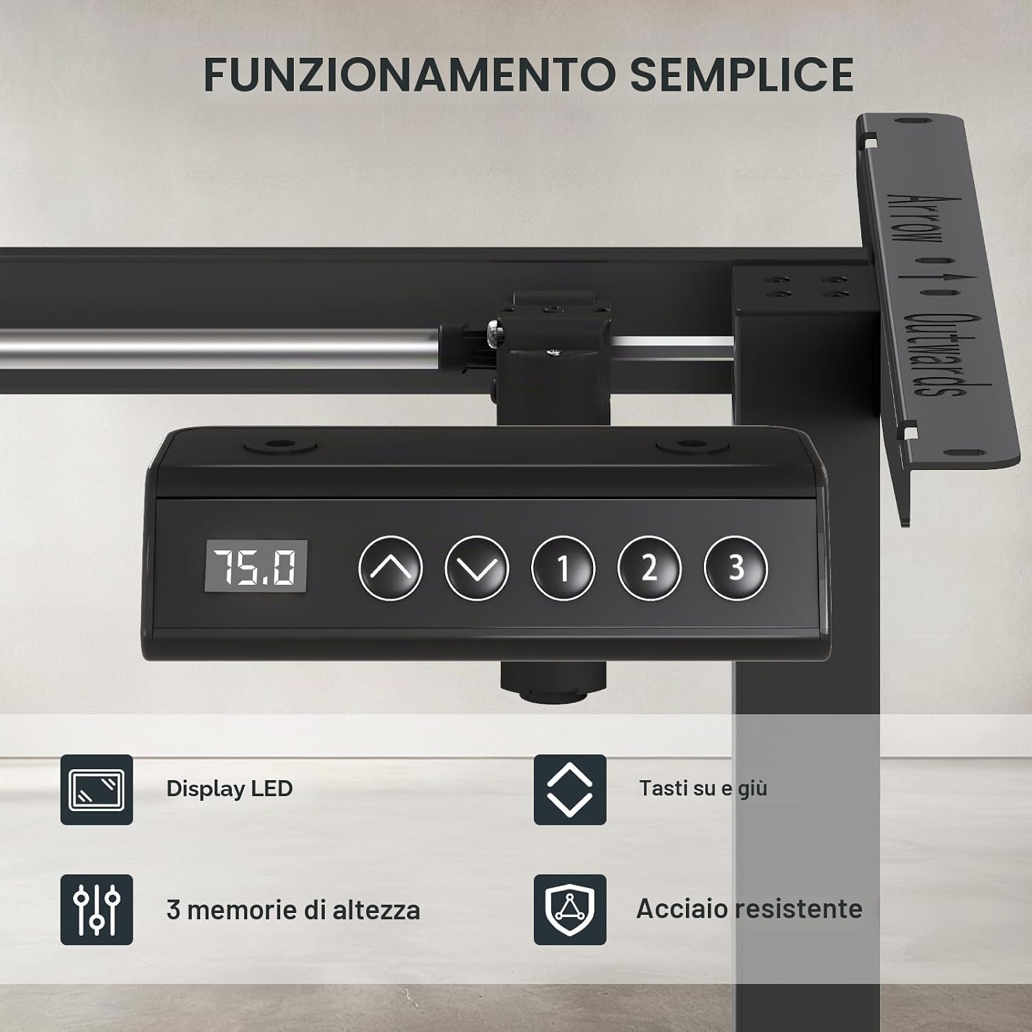 Detalle de Flamaker Scrivania Regolabile in Altezza da 73 cm a 122 cm con Tasti di Memoria e Protezione Contro le Collisioni – Nero