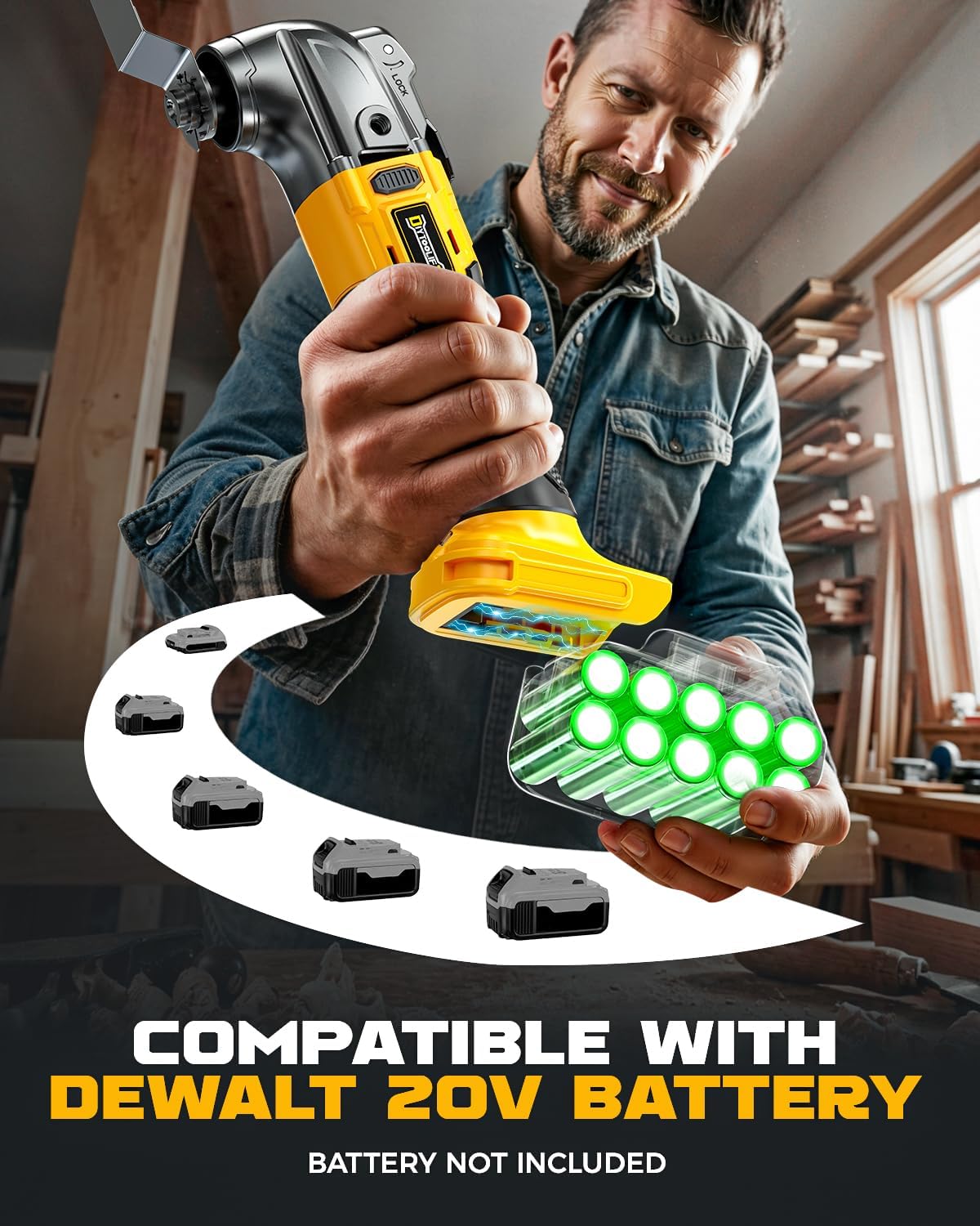 Thumbnail 6 de DIYtoolifz Oscillating Tool Cordless Multi-Tool, 6 Speeds, Brushless Motor