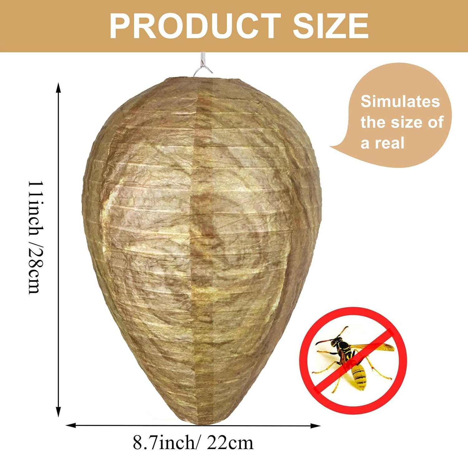 Thumbnail 4 de KSRDOVSA Hanging Wasp Nest Decoys, 4-Pack Paper Outdoor Deterrents