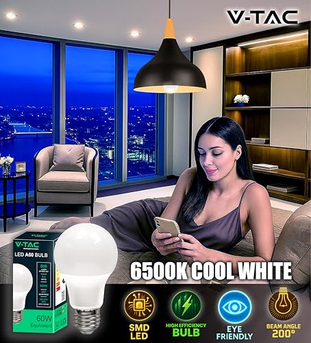 Thumbnail 3 de V-TAC 10x Bombillas LED E27 A60 8,5W (806 lúmenes, 6500K) – Nueva generación, bajo consumo