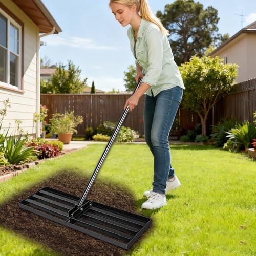 Thumbnail 7 de INCIKITI Lawn Leveling Rake (76 x 25 cm) — Robust iron lawn leveller with adjustable handle