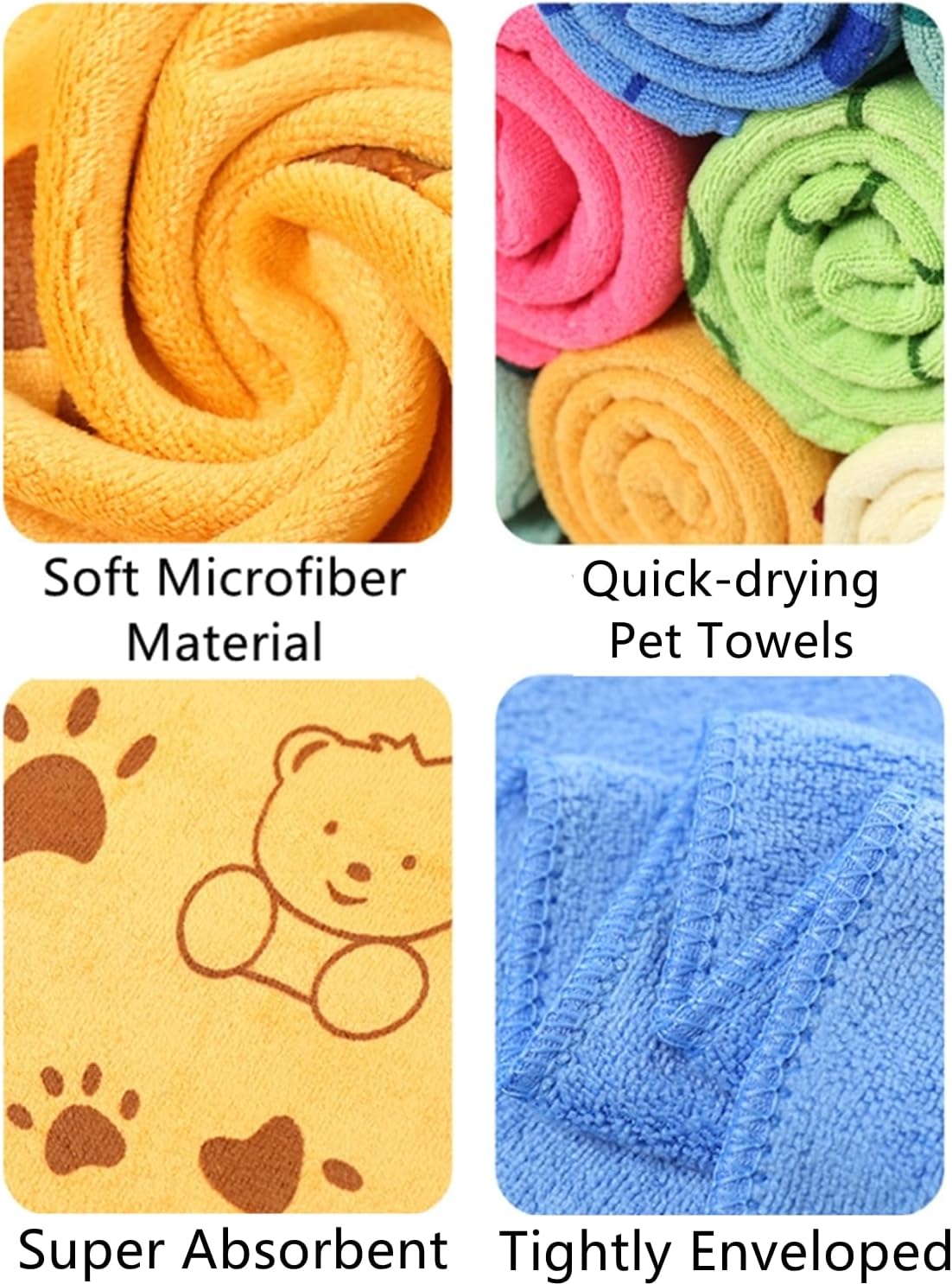 Detalle de bangminda Hundehandtuch (2er-Set) Mikrofasertücher zum Abtrocknen & Pflegen, waschbar – 140 x 71 cm (Gelb und Blau)
