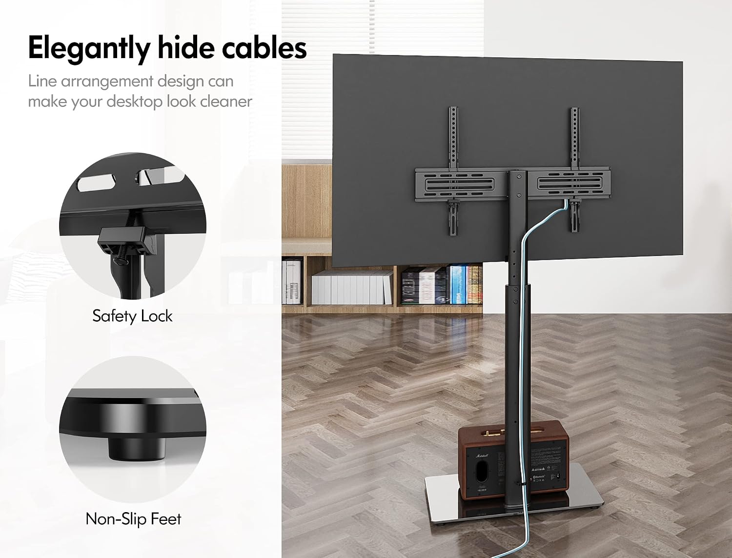 Thumbnail 6 de FITUEYES TV Floor Stand for 32–60 Inch TVs with Swivel Bracket