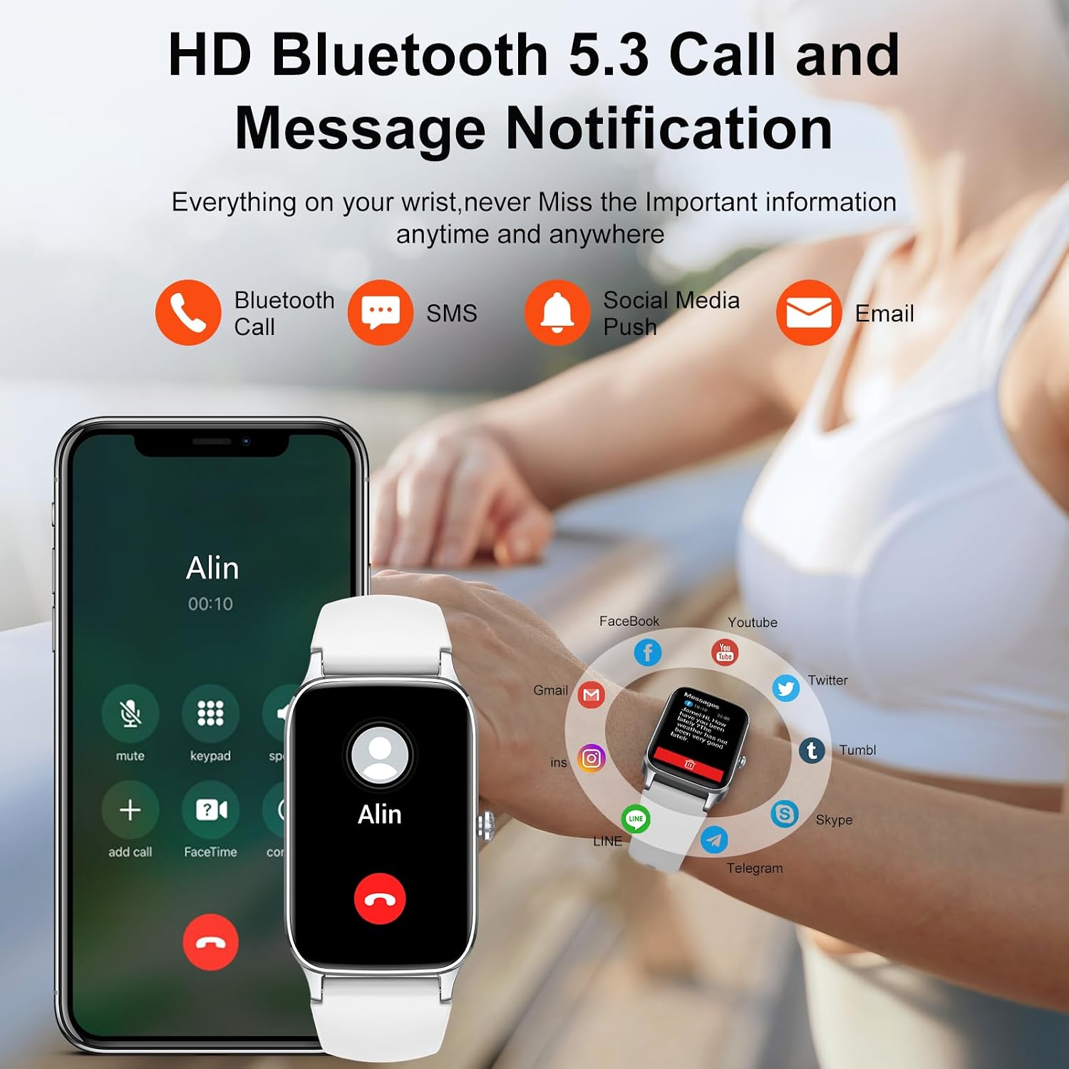 Detalle de Motast Smartwatch Uomo Donna 1.57": Chiamate Bluetooth, 123+ modalità sportive e monitoraggio salute
