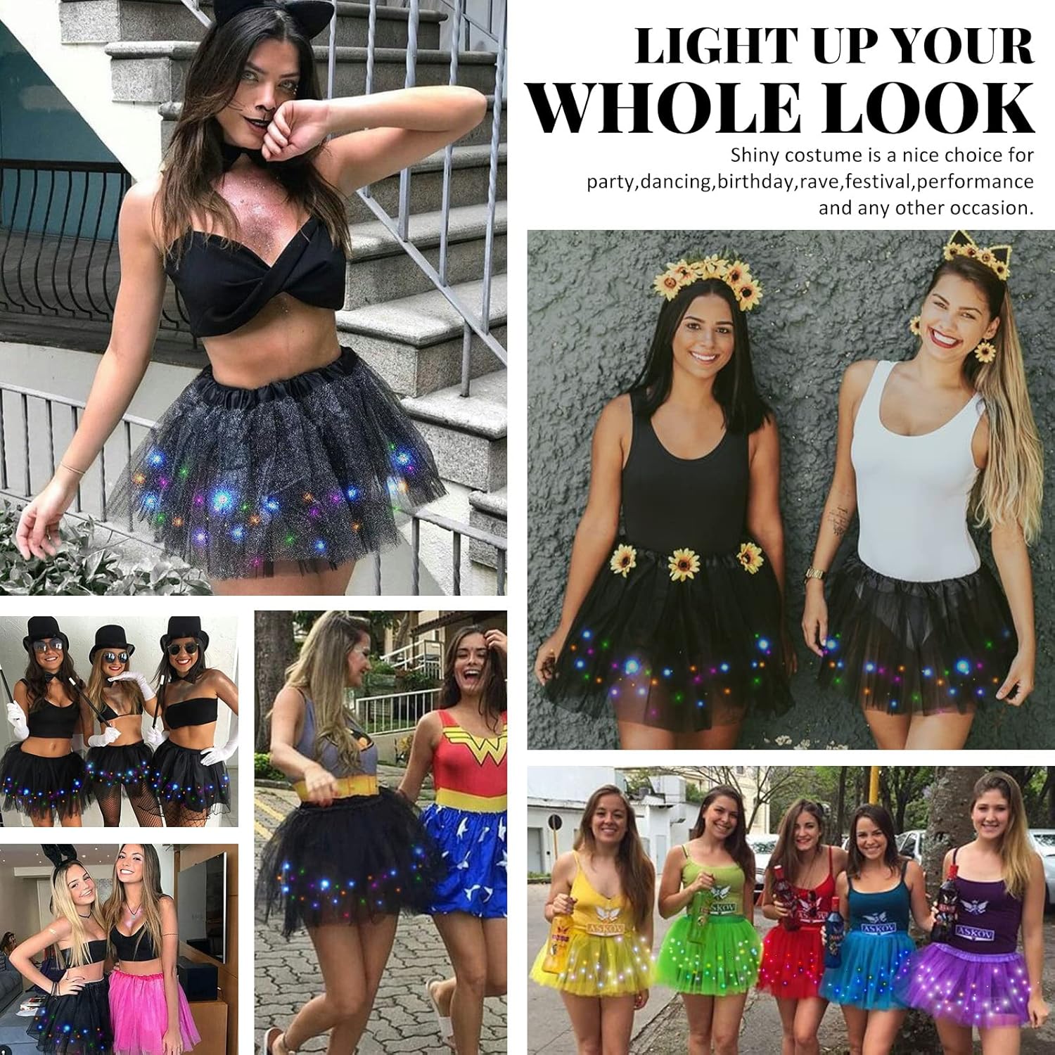 Detalle de Kefiyis Jupe Tulle LED – tutu lumineux pour adultes et adolescentes