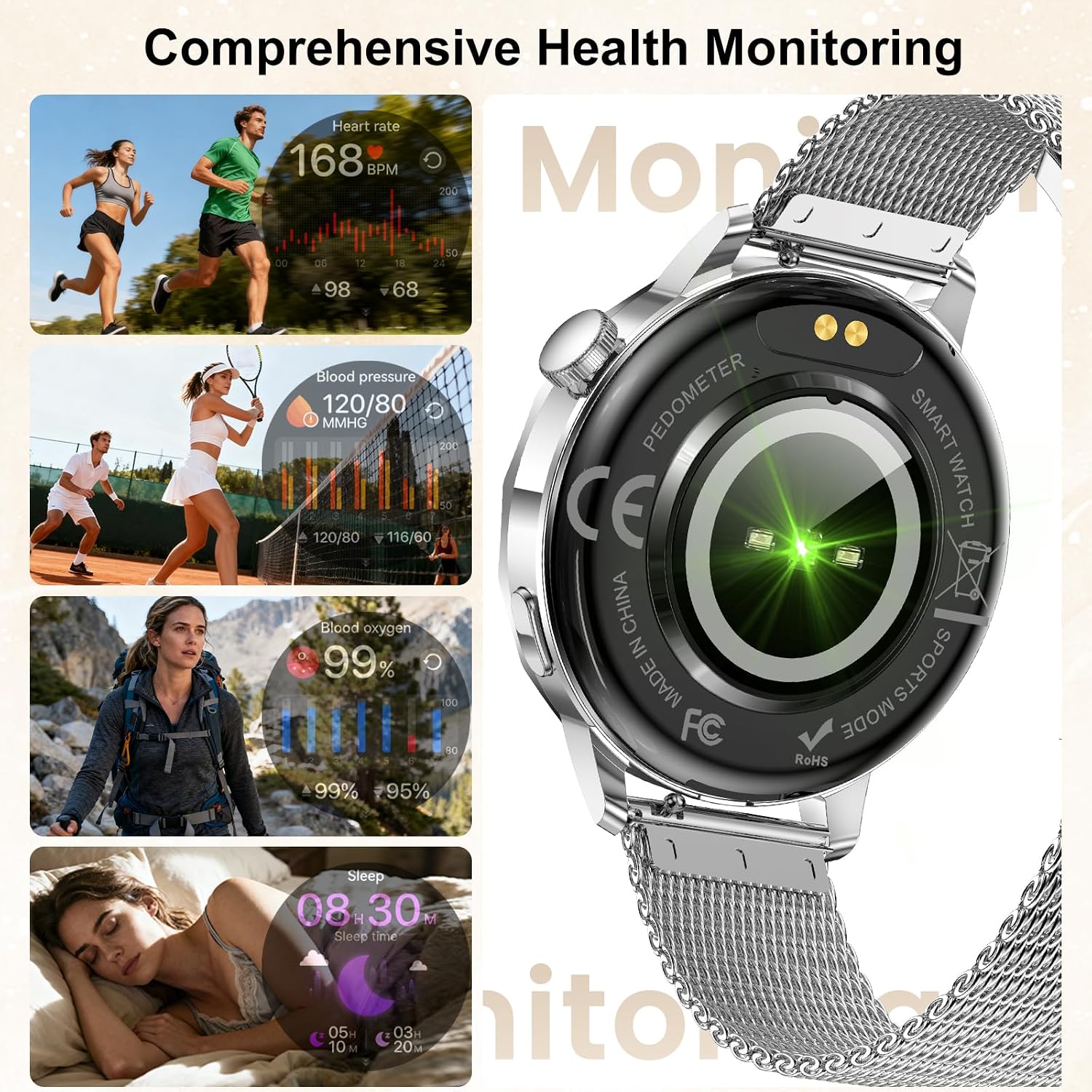Thumbnail 3 de 1.27 inch smart watch for women with Bluetooth