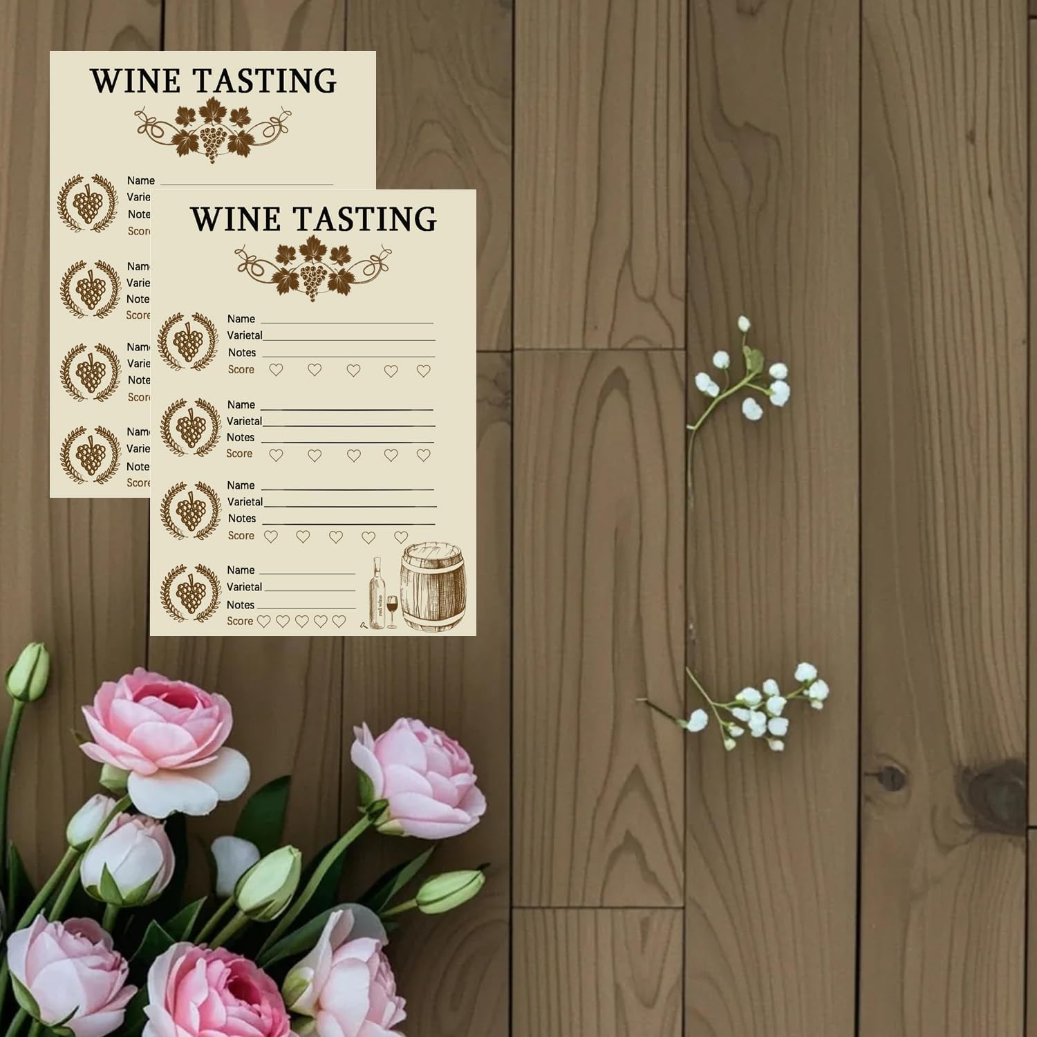 Detalle 2 de Wine tasting scorecards, 4 × 6 inches