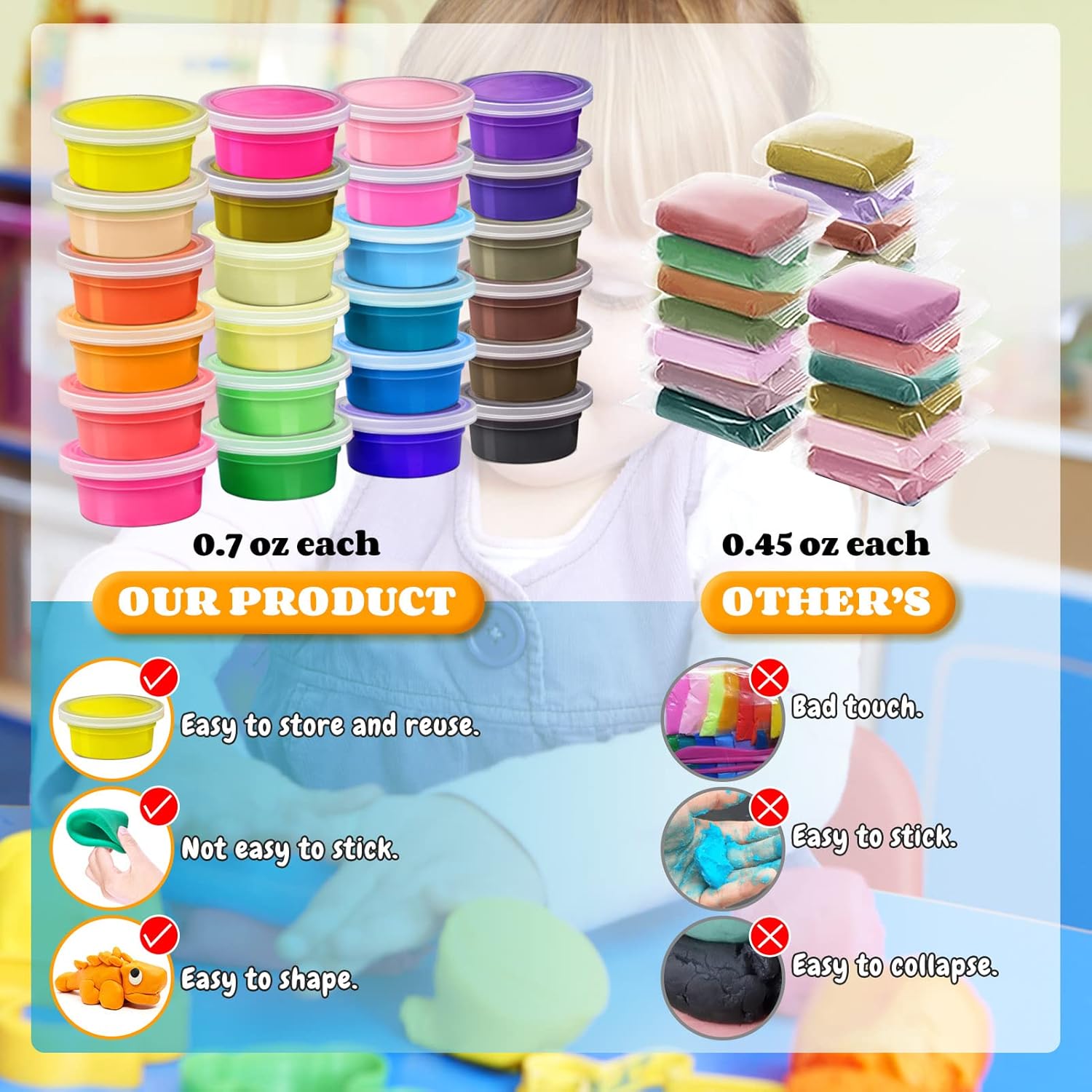 Thumbnail 2 de Modelling Clay Kit – 24 Colours Air Dry Magic Clay by ESSENSON