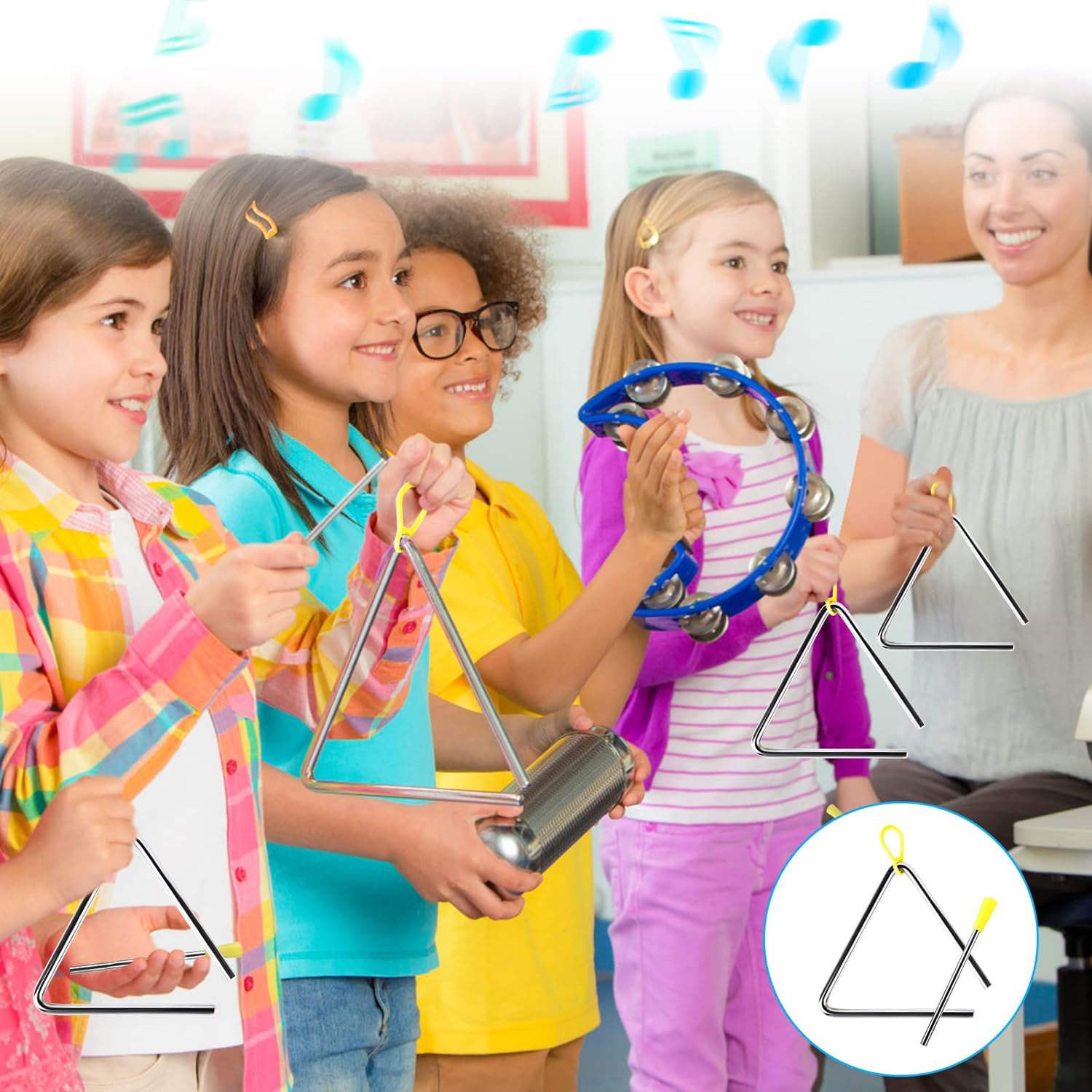 Thumbnail 6 de Triangel 5 Zoll aus Edelstahl – robuste Triangel-Musik für Rhythmusentwicklung und Schule