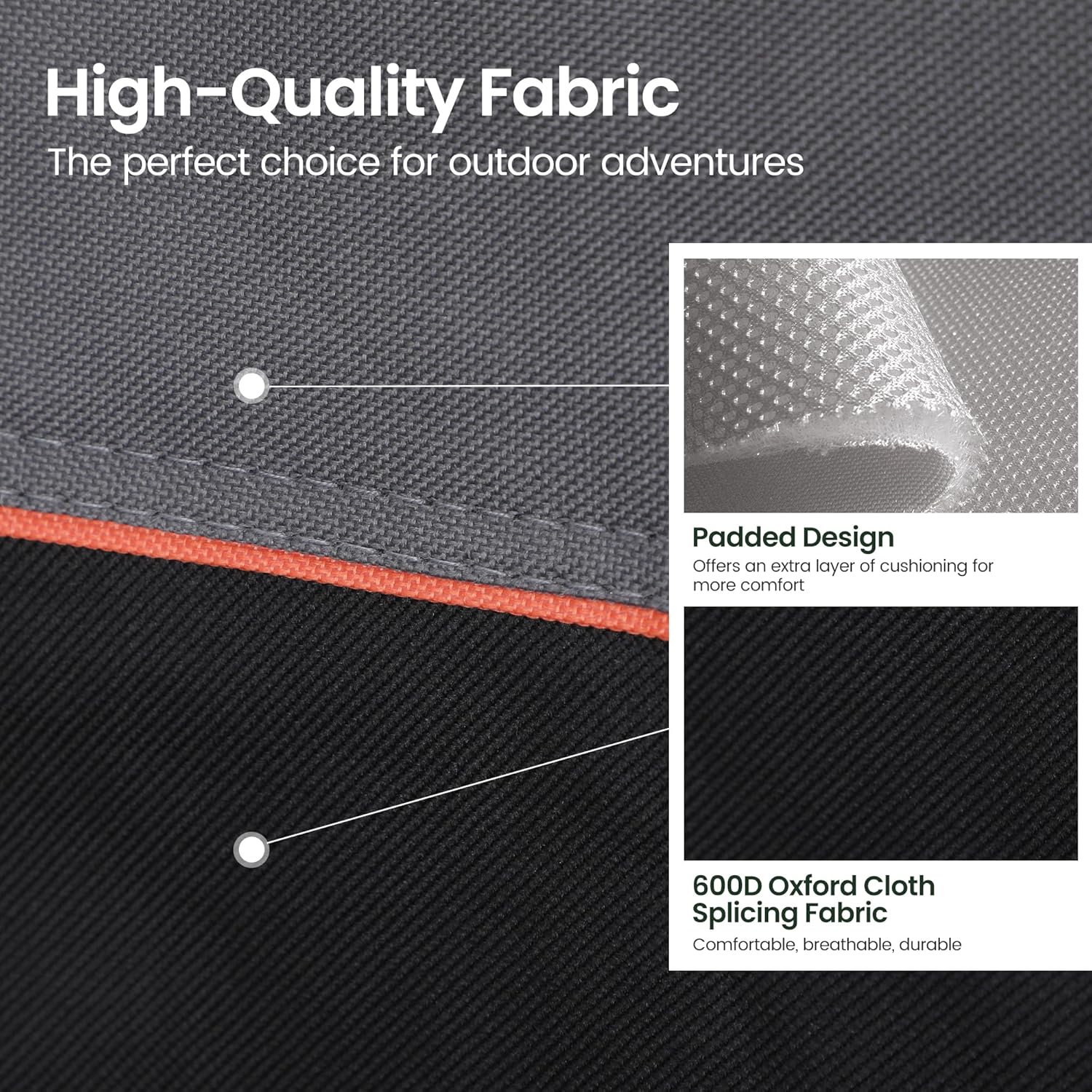 Thumbnail 5 de HIGH POINT SPORTS Sedia da Campeggio Pieghevole Set da 2 Pezzi — Sedie robuste, extra-large e comode per esterno