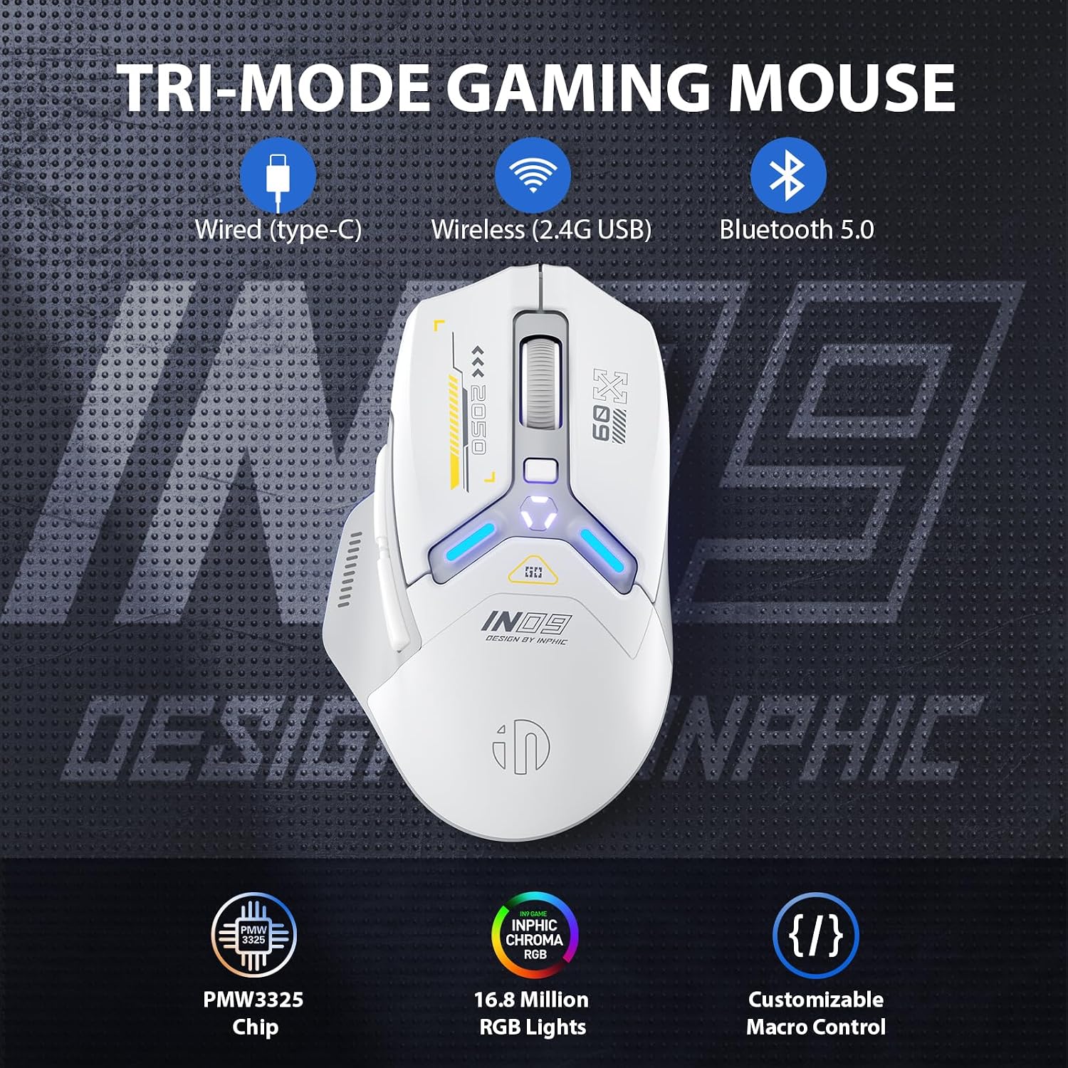 Detalle 2 de inphic IN9 Wireless Gaming Mouse 10000 DPI