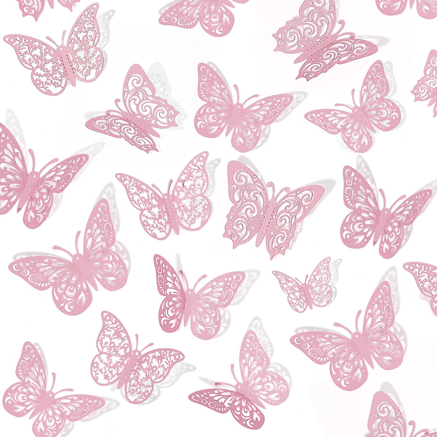 Detalle de Crosize YX-03-0002-14 Pink Butterfly Decorations, 3D Paper, 72-Piece Set