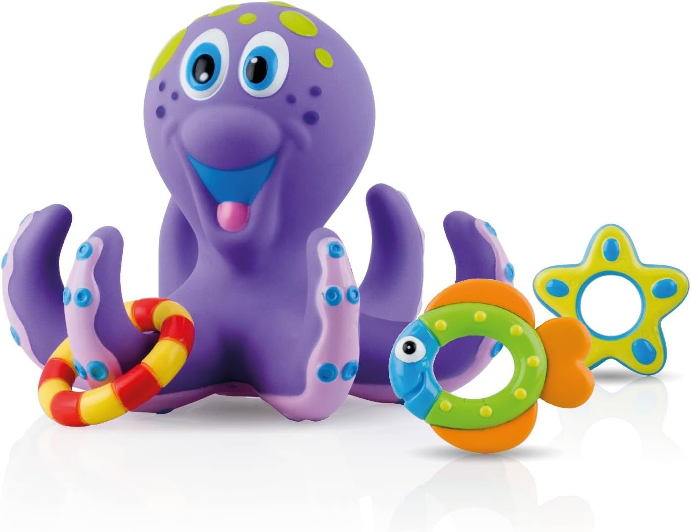 Thumbnail 3 de Nuby Octopus Floating Bath Toy – Sensory Development (3 Rings)