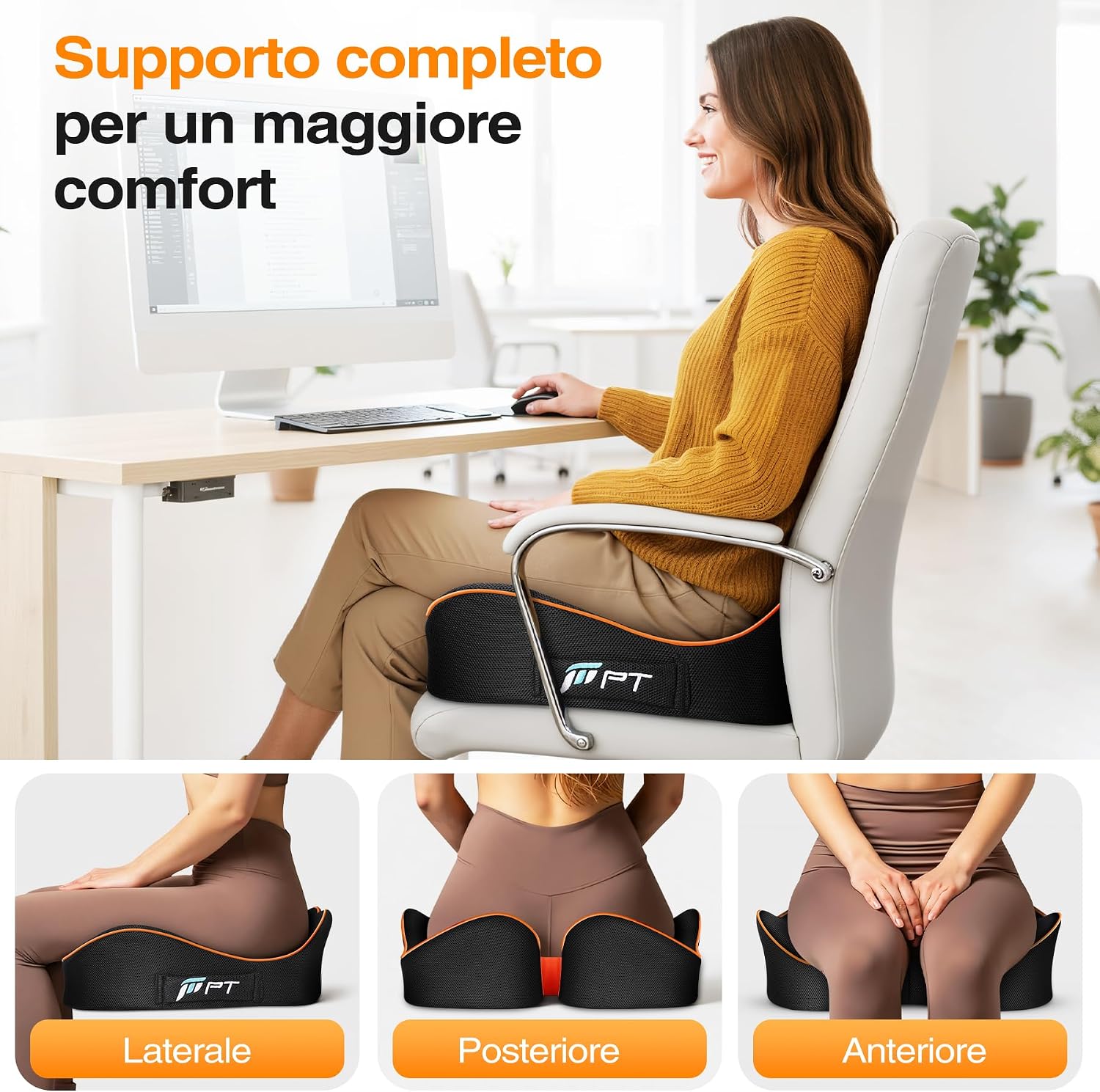 Thumbnail 3 de POOTACK Cuscino Sedia: Memory Foam a forma di U per Sedie Ufficio, Auto e Gaming