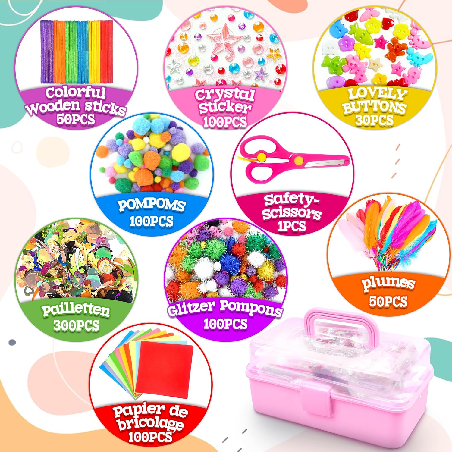 Detalle de obqo 3000+ Art and Craft Box for Kids 🎨