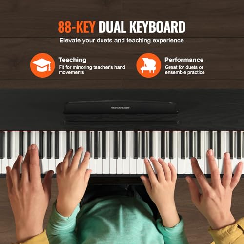 Detalle de VEVOR Pianoforte Digitale 88 Tasti Pesati con Doppia Tastiera, Bluetooth e MIDI – Set completo