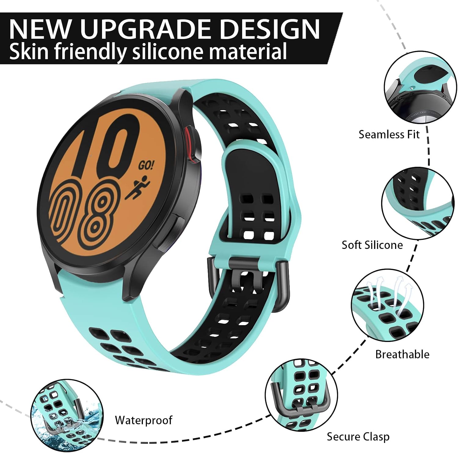 Detalle 2 de OVERSTEP Galaxy Watch 4 Silicone Strap 20mm