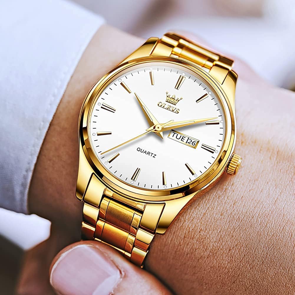 Thumbnail 2 de OLEVS Skelettuhr Quarz Rennwagenrad Herrenarmbanduhr im Business-Stil