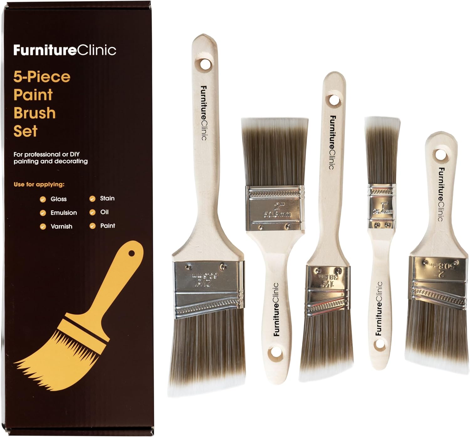 Furniture Clinic Lot de 5 pinceaux de peinture