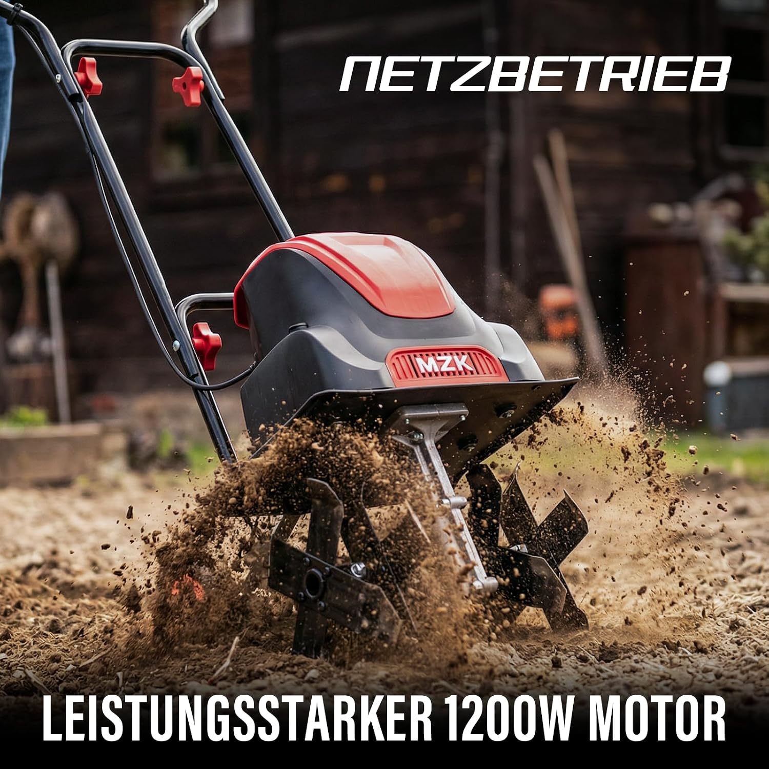 Thumbnail 2 de MZK Elektrische Gartenfräse Bodenkultivator – 30 cm Breite, 1050 W, 20 cm Arbeitstiefe