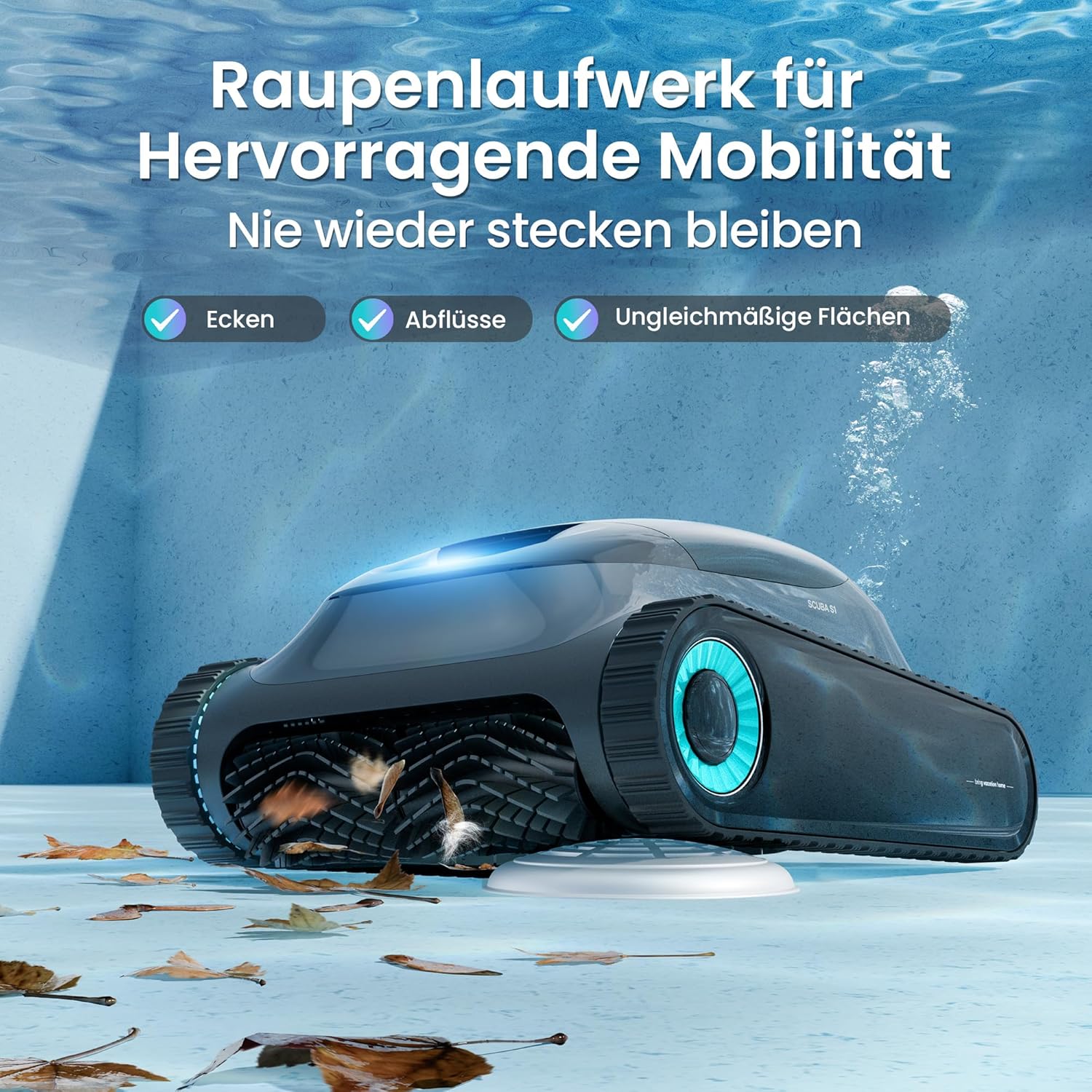 Thumbnail 6 de (2026 Upgrade) AIPER Scuba S1 Poolroboter für Boden & Wasserlinie mit App-Steuerung