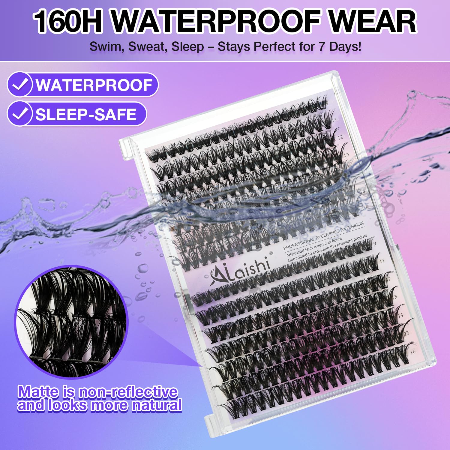Thumbnail 3 de AILAISHI Wimpern Extensions Kit – 280 Stück Cluster Lashes 9–16 mm, 40D+50D D-Curl inkl. Bond & Seal
