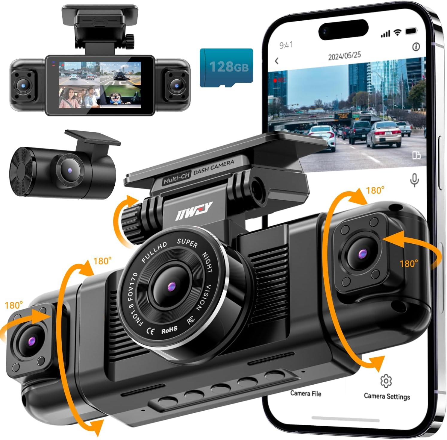 Detalle de IIWEY N5 4-Channel Dash Cam ⚙