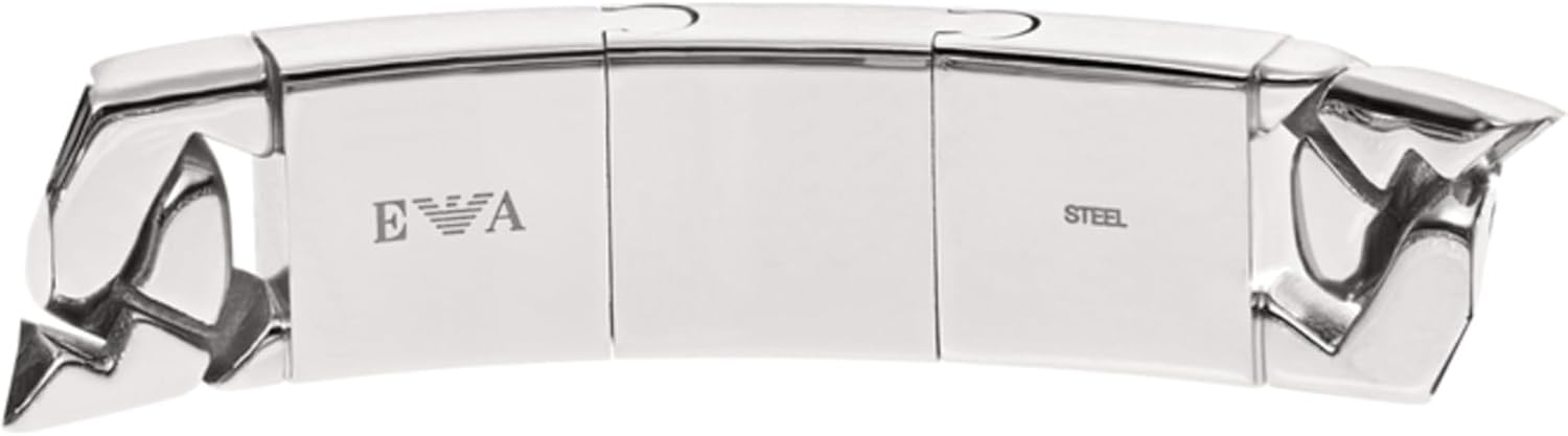 Detalle de Emporio Armani Herrenarmband: Edelstahl oder Leder mit Gliederverschluss, 18,50 cm