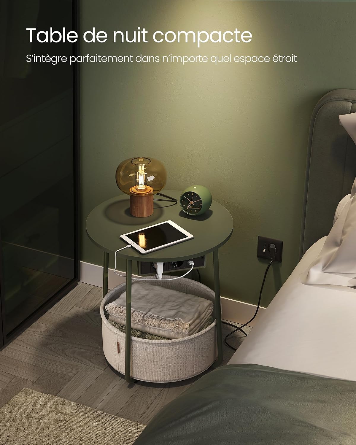 Detalle 2 de VASAGLE LET228C05 Table basse ronde 45 cm