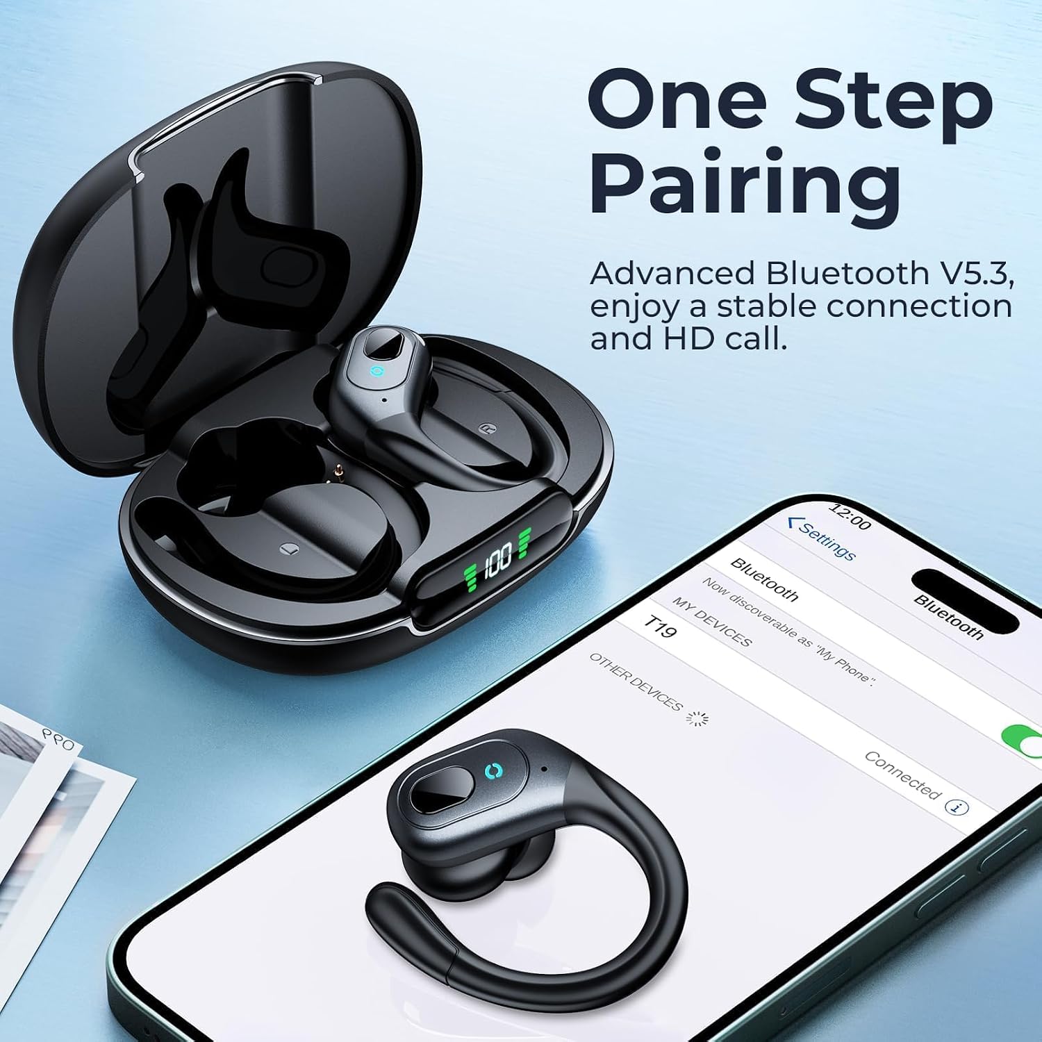 Detalle 2 de occiam Wireless Bluetooth Earbuds with 90-Hour Playback