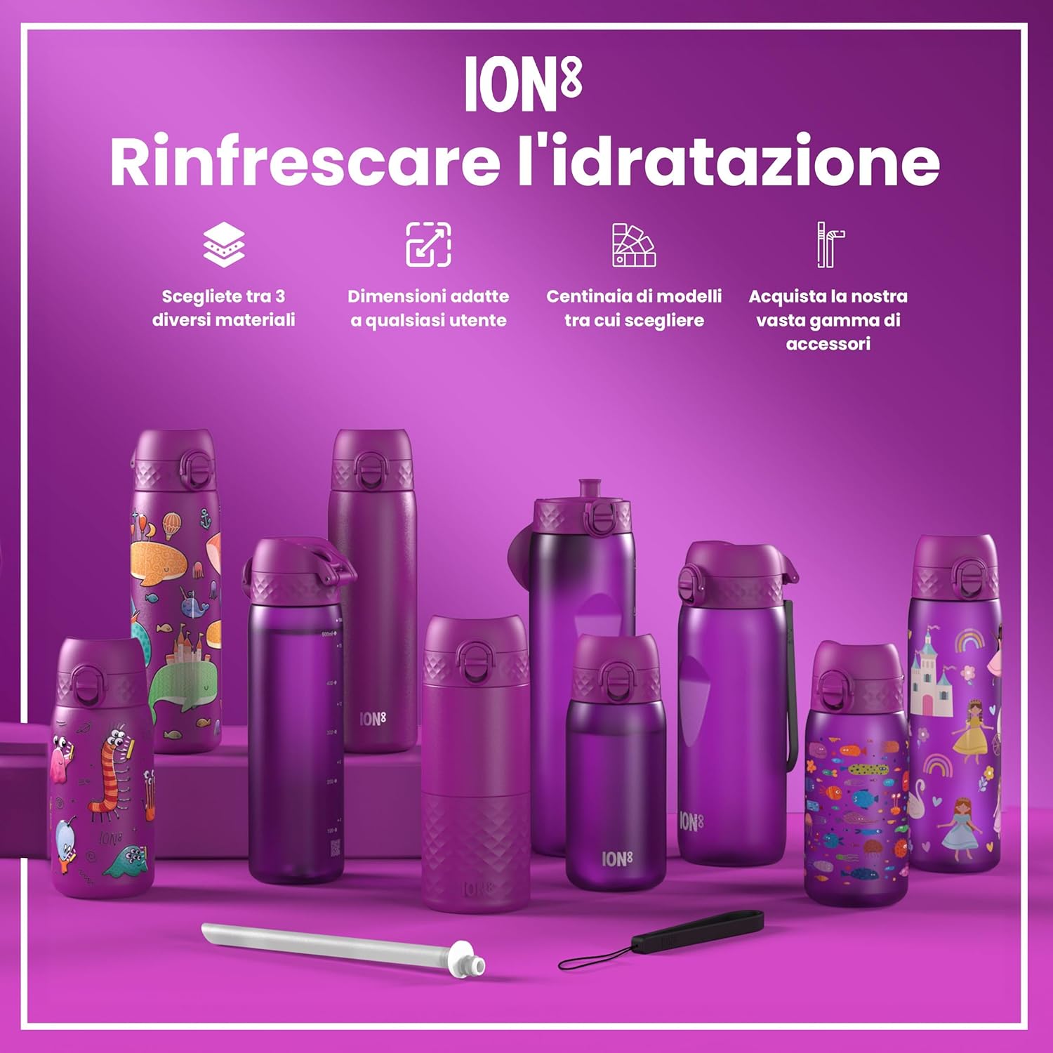 Thumbnail 6 de Ion8 Borraccia a Prova di Perdite 500 ml – Facile da Aprire, Lavabile in Lavastoviglie e BPA Free