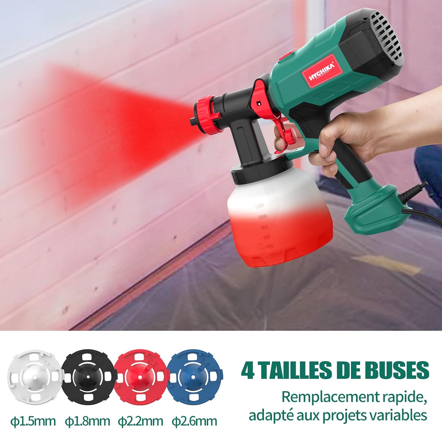 Thumbnail 2 de HYCHIKA Pistolet à Peinture 600W HVLP
