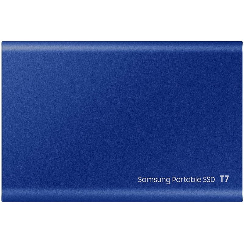 Detalle de Samsung T7 SSD 500 GB (azul) – PCIe NVMe, USB 3.2 Gen2