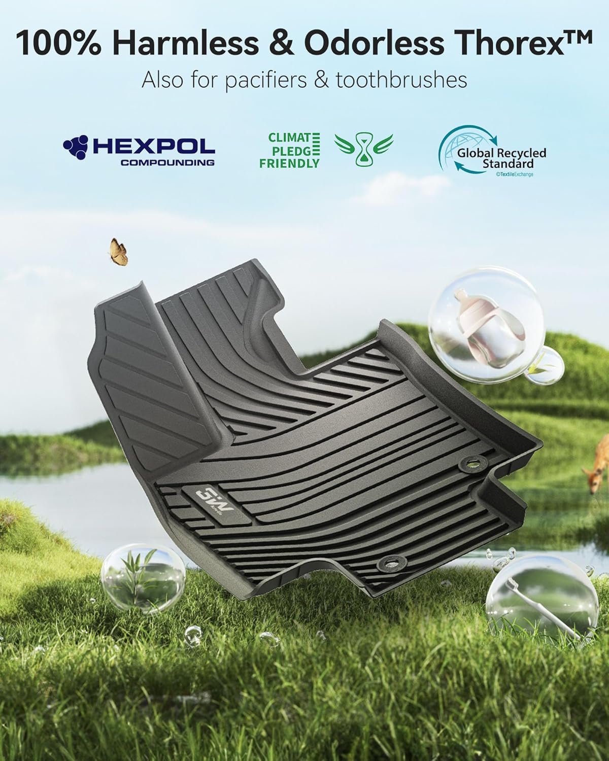 Thumbnail 4 de 3W 3D-Scanned TPE Floor Mats for 2024–2026 Toyota Grand Highlander (7-Seat, Hybrid Included) + Trunk Mat & Seat Back Covers