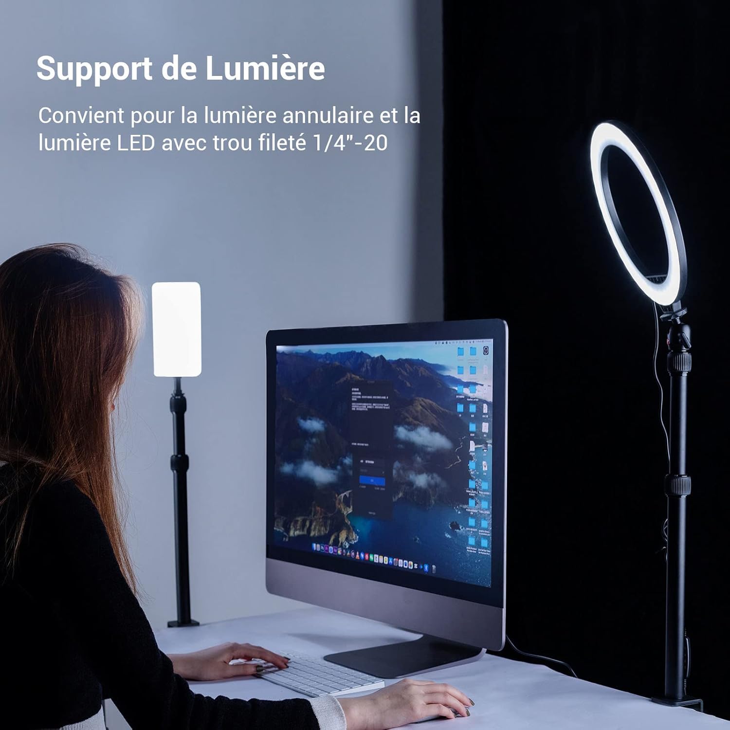 Thumbnail 5 de SMALLRIG Support de table avec rotule 1/4" et pince C (3488) — montage photo et éclairage réglable