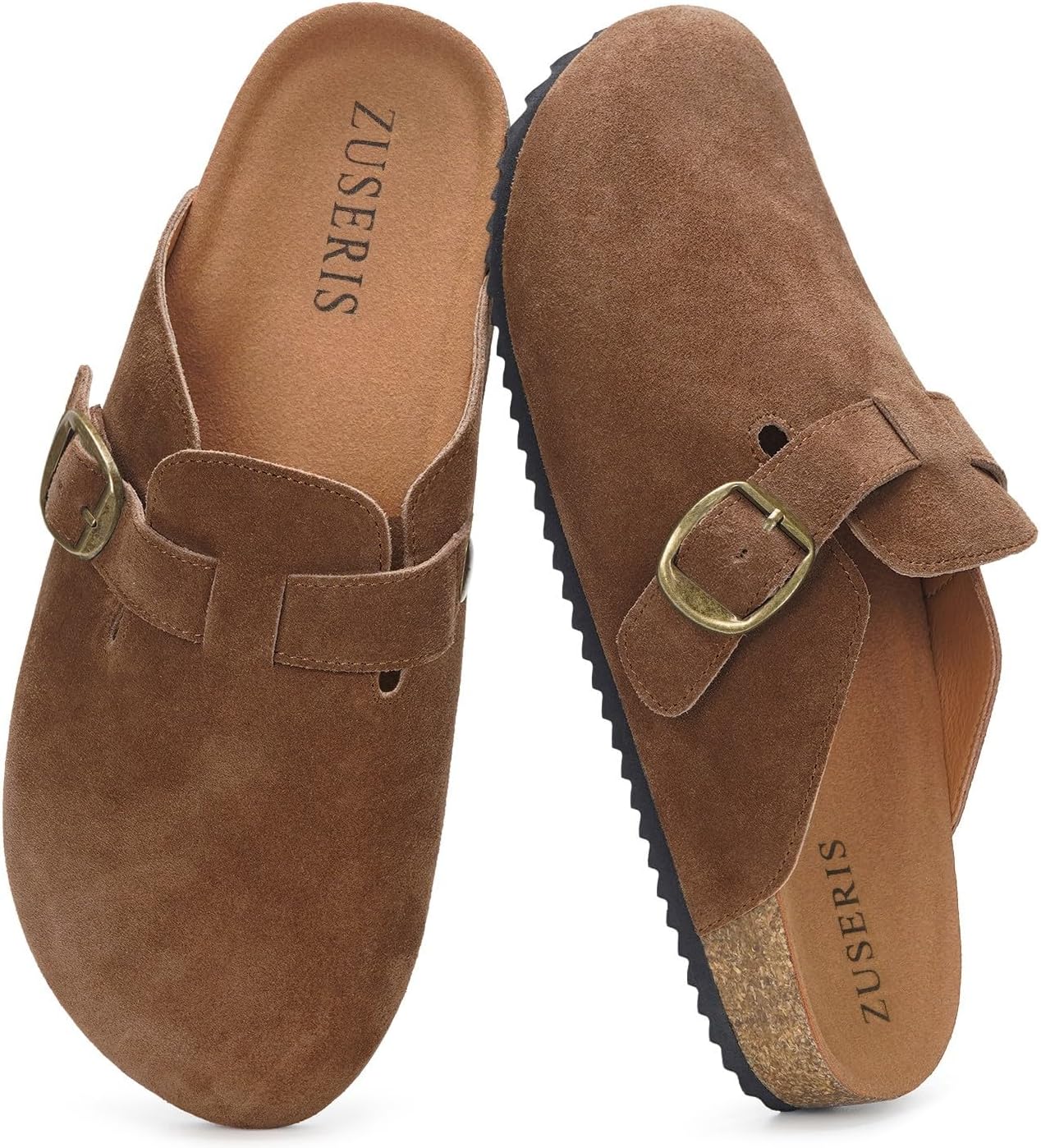 Thumbnail 6 de ZUSERIS Suede Clogs for Women and Men, Wide Width with Cork Footbed