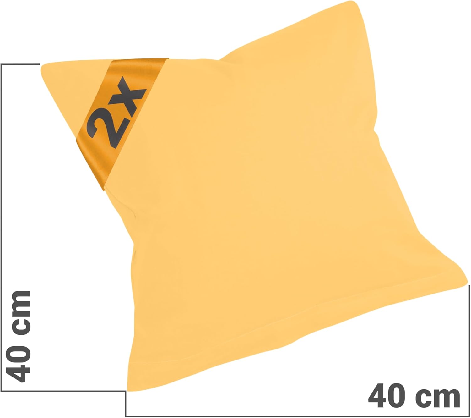 Detalle de Housse de coussin 40x40 Unie jaune – Lot de 2 par npluseins