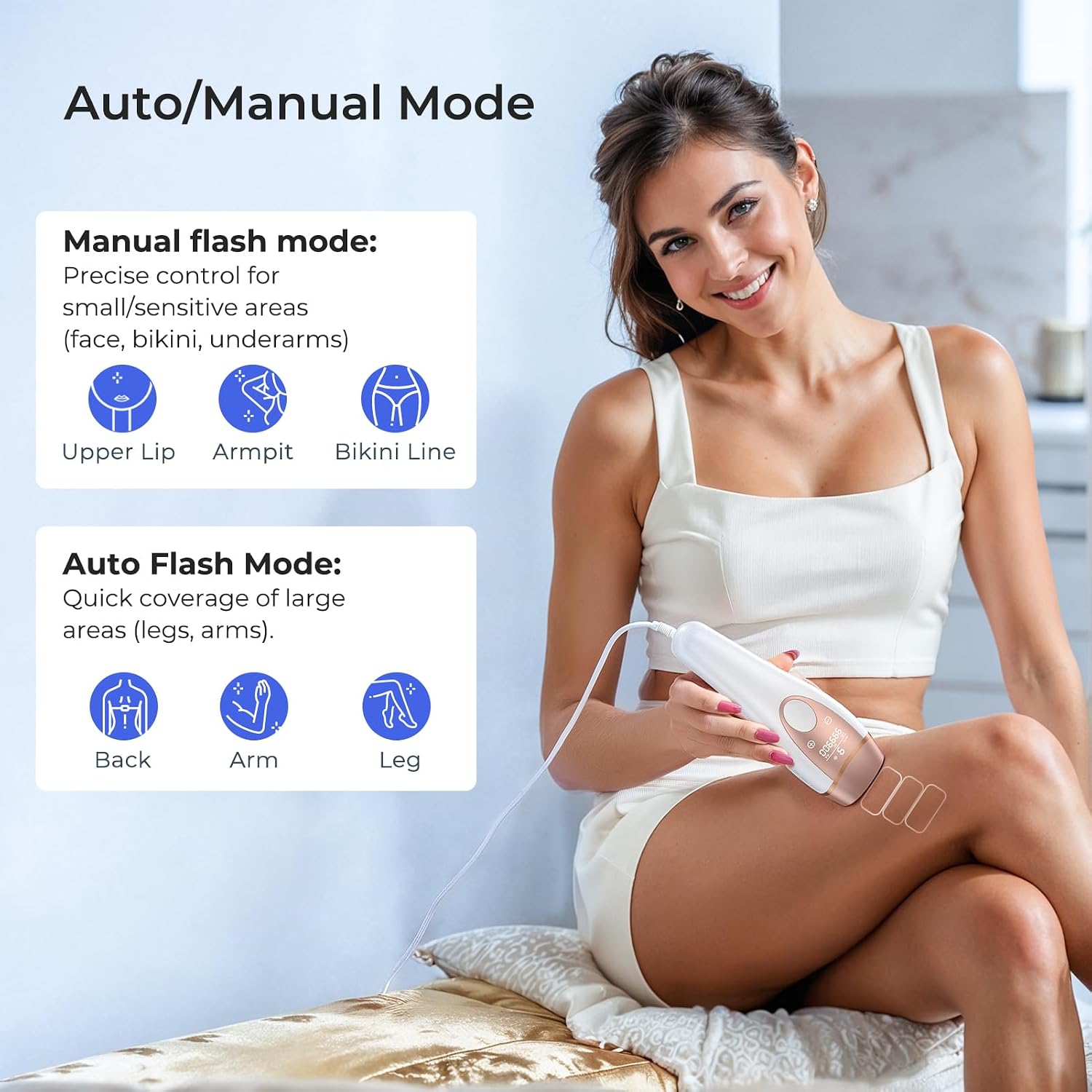 Thumbnail 3 de Deplite Laser Hair Removal Device with Ice-Cooling System – Painless Home IPL for Full-Body, 9 Levels, 999,900 Flashes