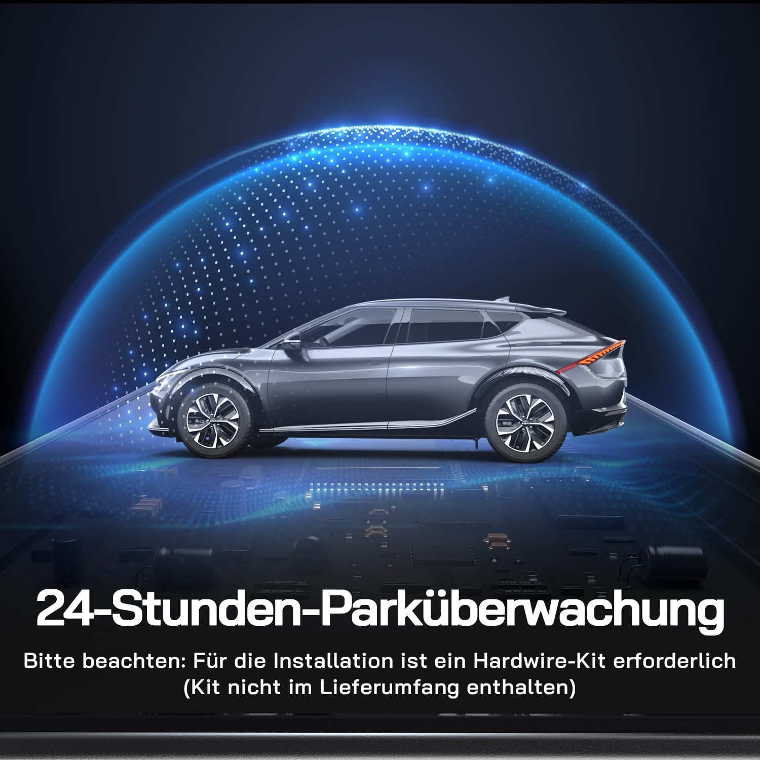 Detalle 2 de WOLFANG Dashcam Auto vorne & hinten 2,5K + 1080P mit 170° Weitwinkel, WDR und 24h Parkmodus inkl. 32-GB-SD