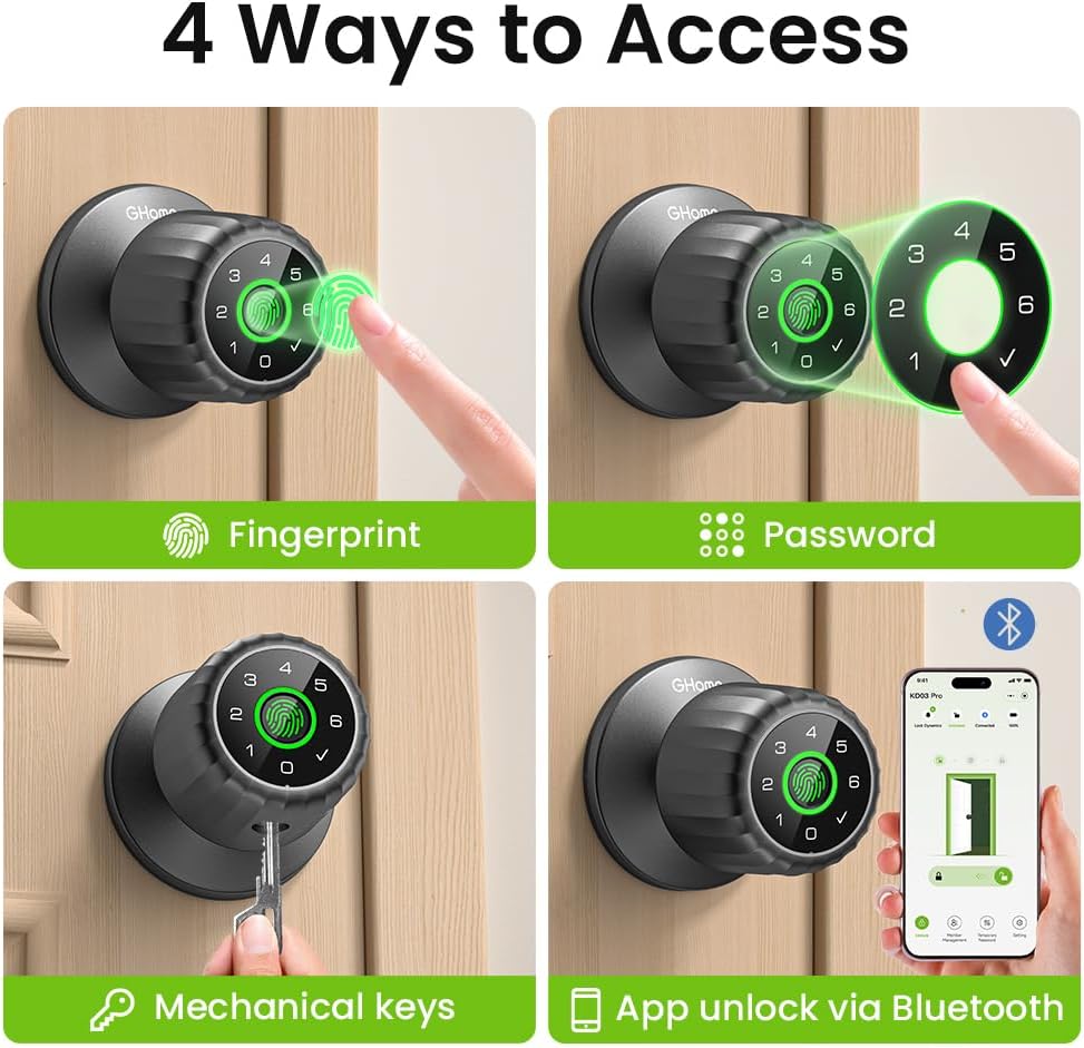 Detalle de GHome Smart Fingerprint Door Knob KD03 PRO